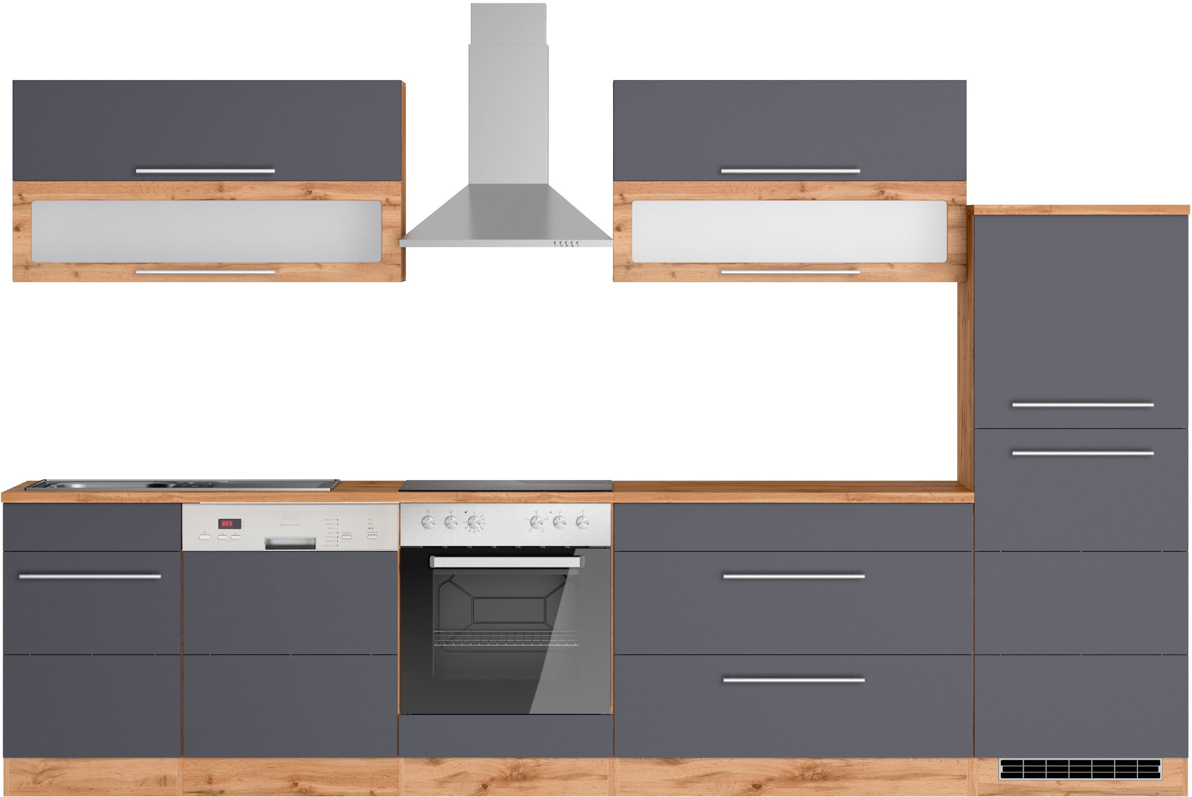 Kochstation Küche »KS-Wien«, Breite 330 cm, wahlweise mit E-Geräten