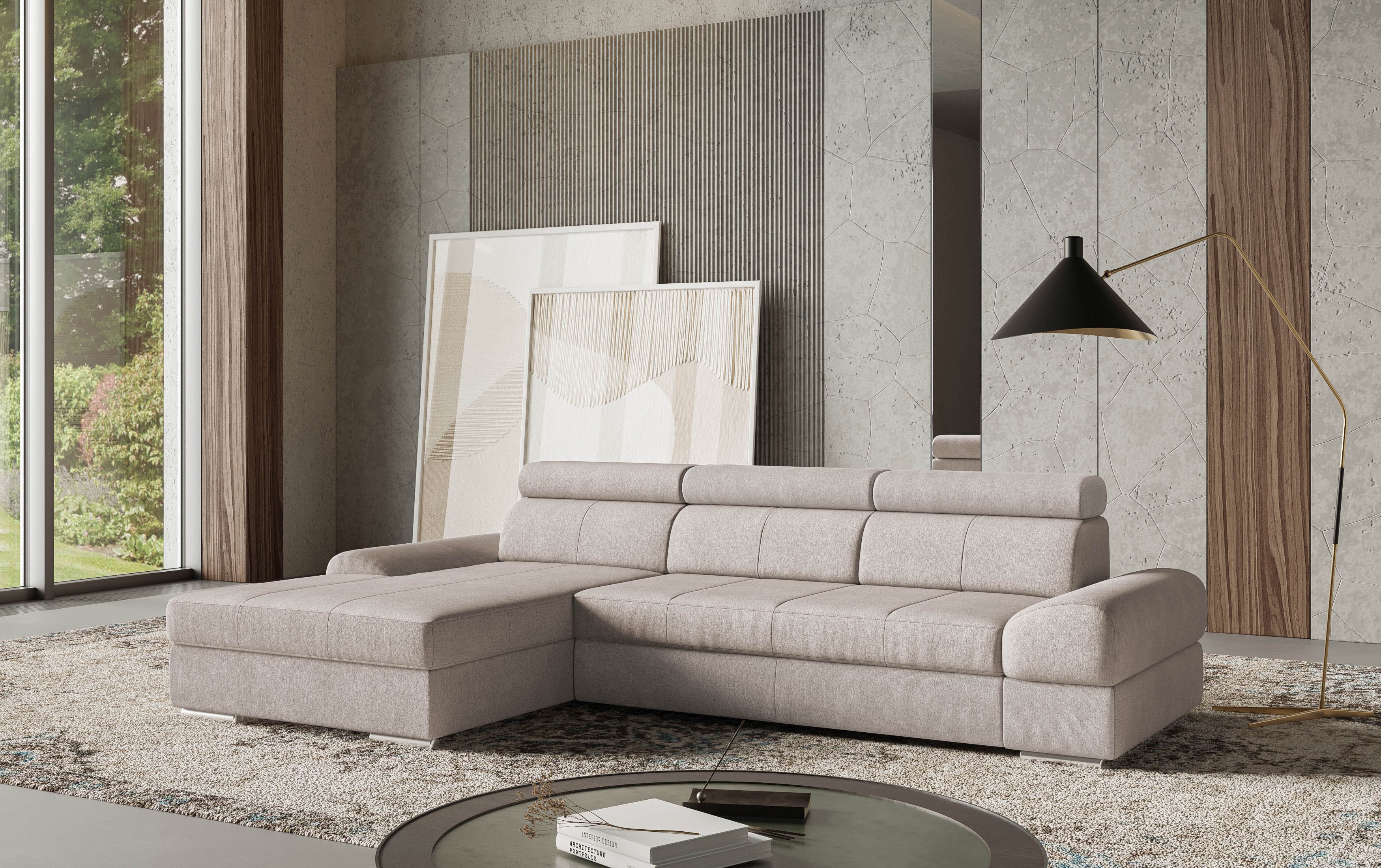 sit&more Ecksofa "Broadway L-Form" inklusive Kopfteilverstellung, wahlweise mit Schlaffunktion