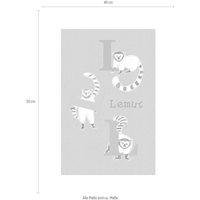 Komar Poster »ABC Animal L«, Buchstaben, (1 St.), Kinderzimmer, Schlafzimmer,  Wohnzimmer | BAUR