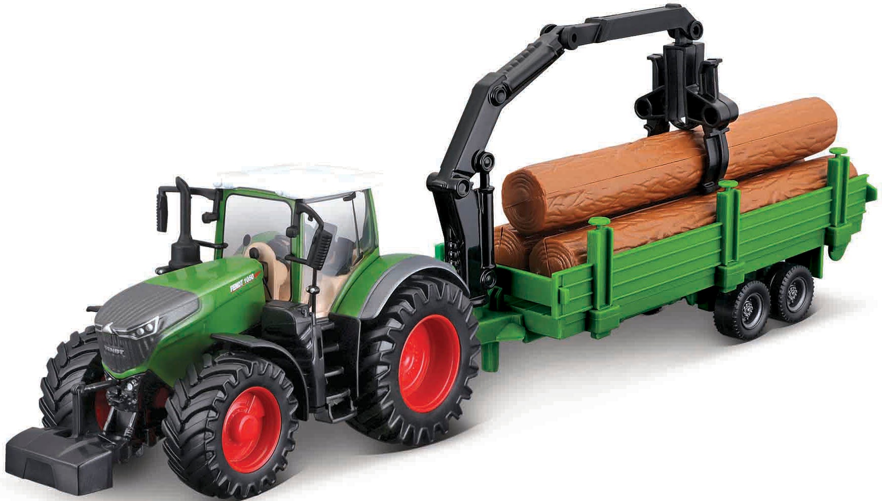 Bburago Spielzeug-Traktor »Farmland, FENDT Vario 1050 mit Holztransporter«