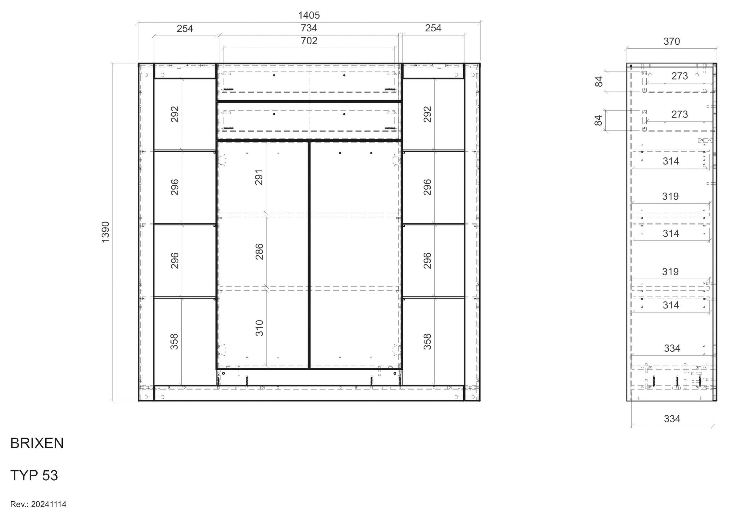 INOSIGN Highboard »Brixen, moderne Kommode, Stauraumelement in Eiche Evoke Dekor«, Metallgriffe, ausreichend Stauraum, vielseitig einsetzbar