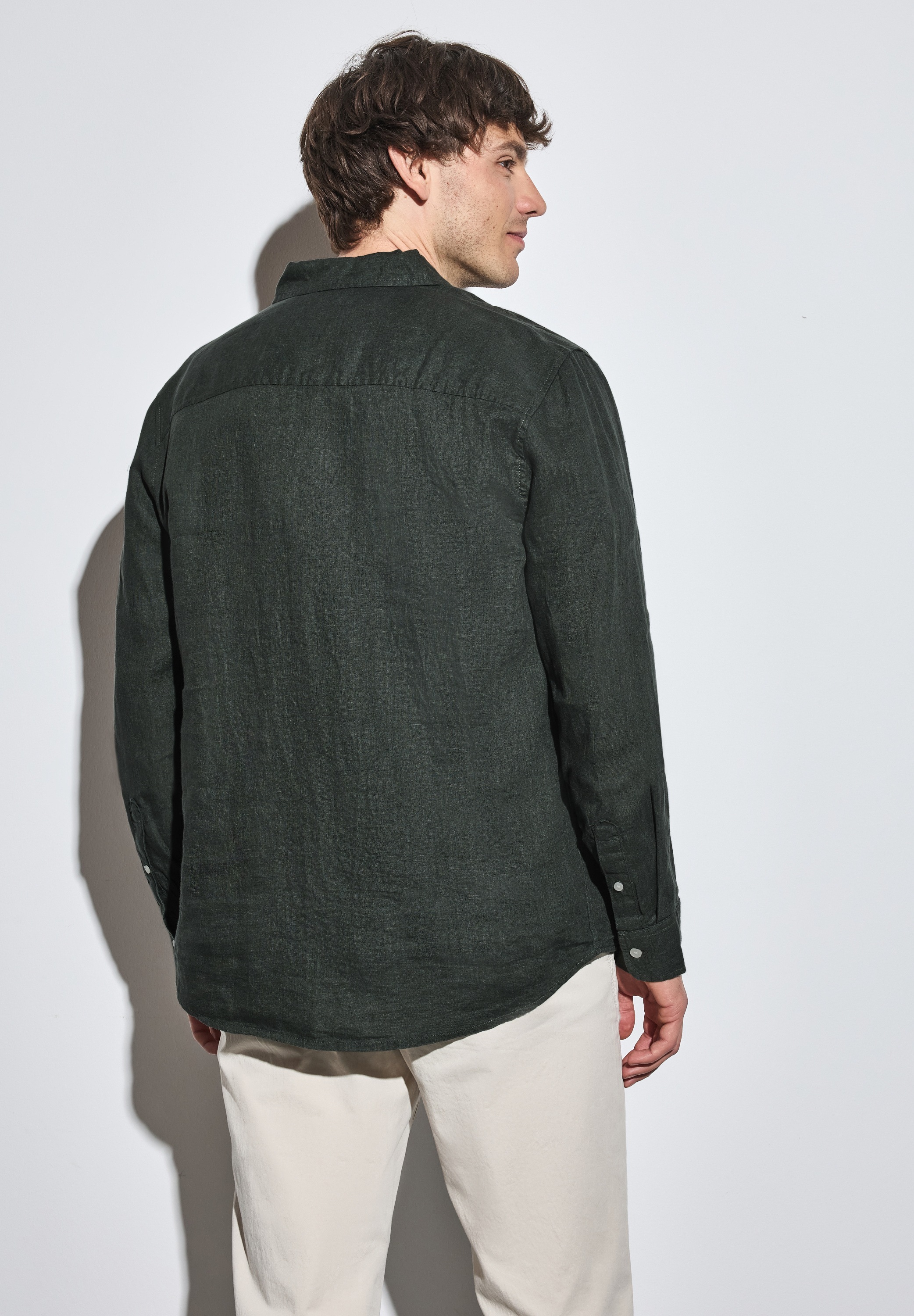 STREET ONE MEN Leinenhemd, mit Knopfleiste günstig online kaufen