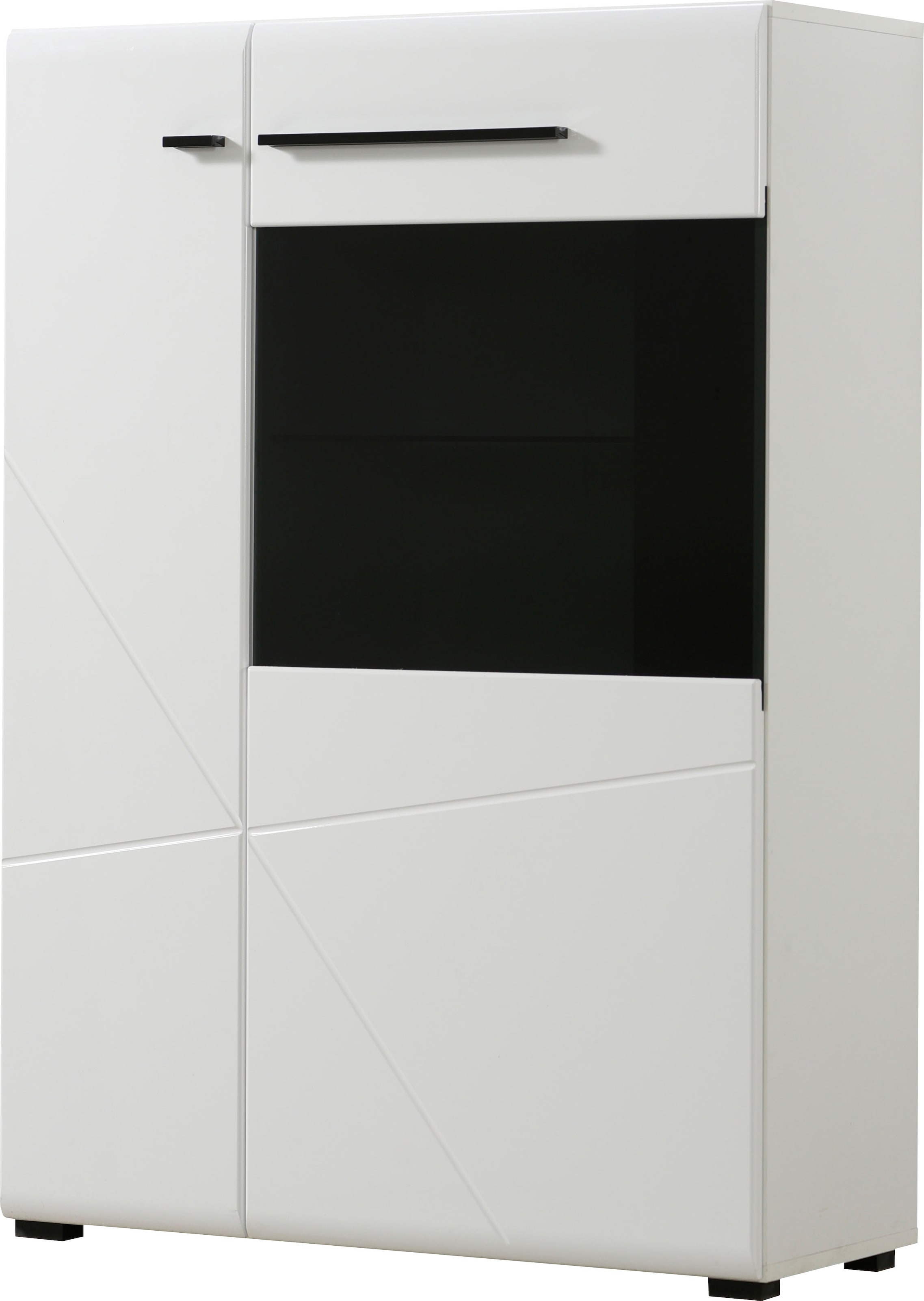 INOSIGN Highboard »Trentino«, Vitrine, Soft-Close-Funktion, Hochglanzfronten, Breite 87 cm