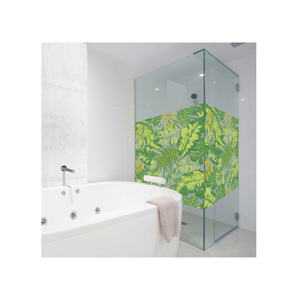 MySpotti Fensterfolie »Look Palm Leaves green«, halbtransparent, glattstatisch haftend