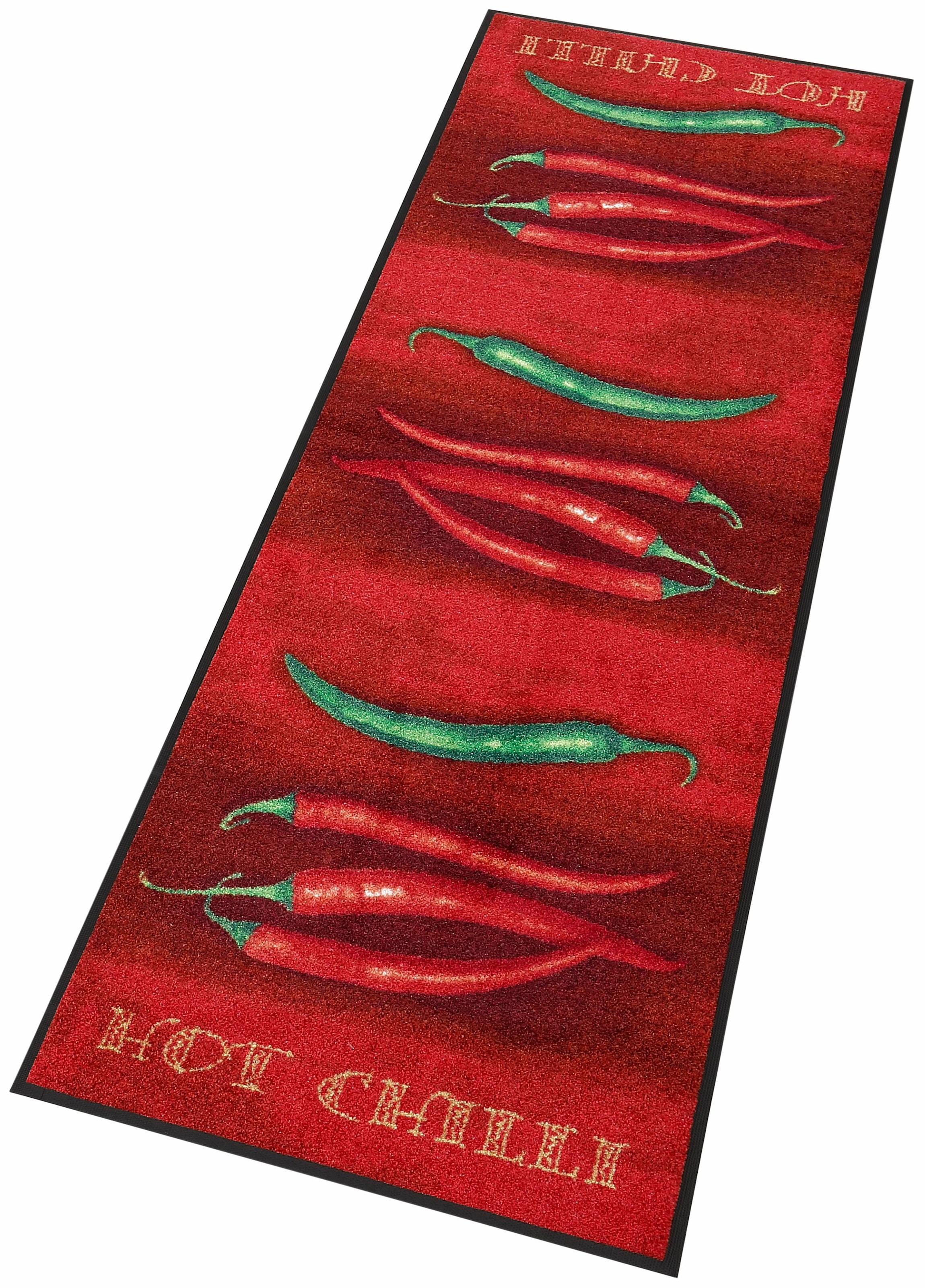 wash+dry by Kleen-Tex Küchenläufer "Hot Chili", rechteckig, 7 mm Höhe, Motiv Chilli, rutschhemmend, In- und Outdoor geei