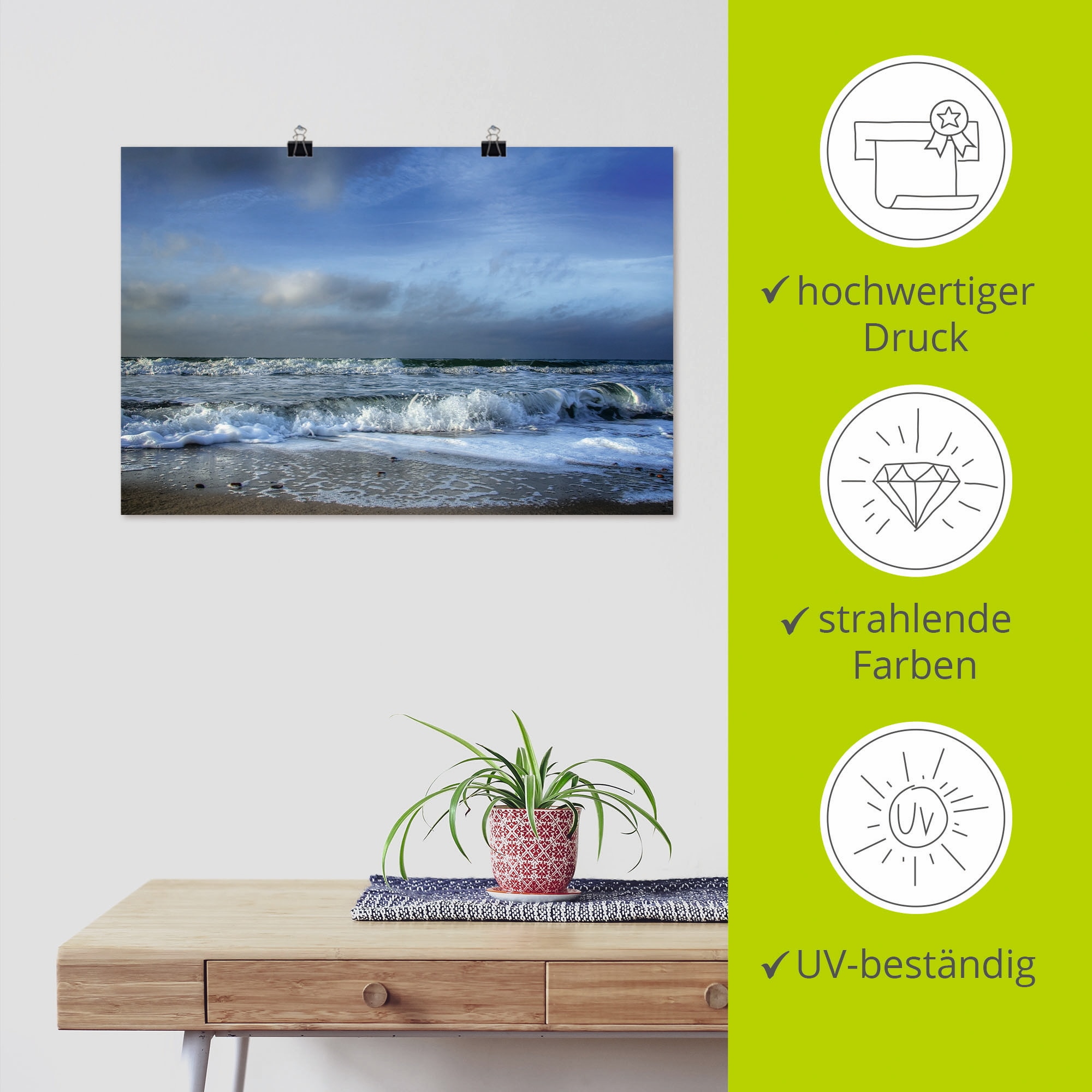 Artland Wandbild »Ostsee«, Strand, (1 St.), als Leinwandbild, Poster in verschied. Größen