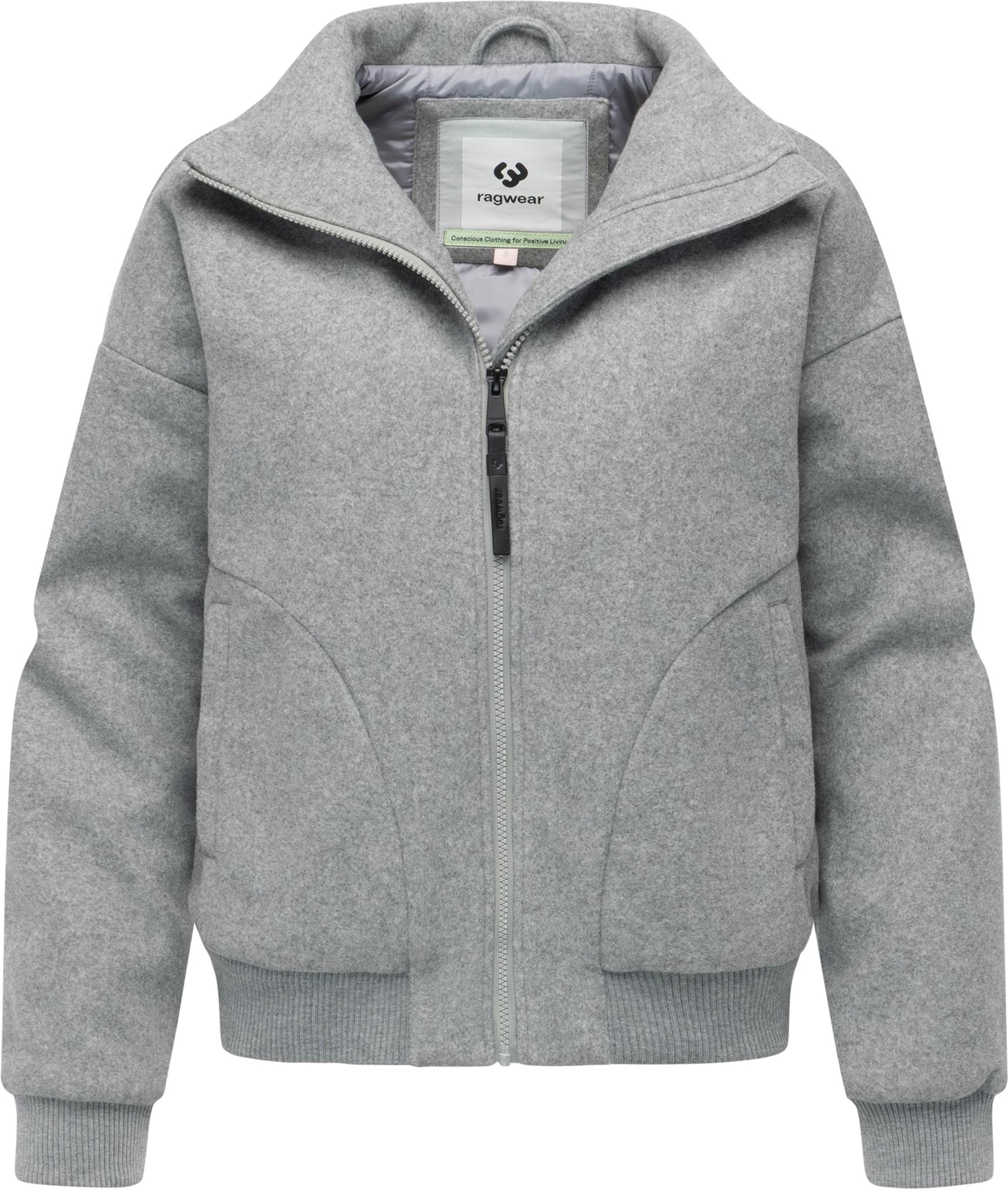 Ragwear Outdoorjacke »Toscia«, ohne Kapuze, angesagte oversized Übergangsjacke in Woll-Optik