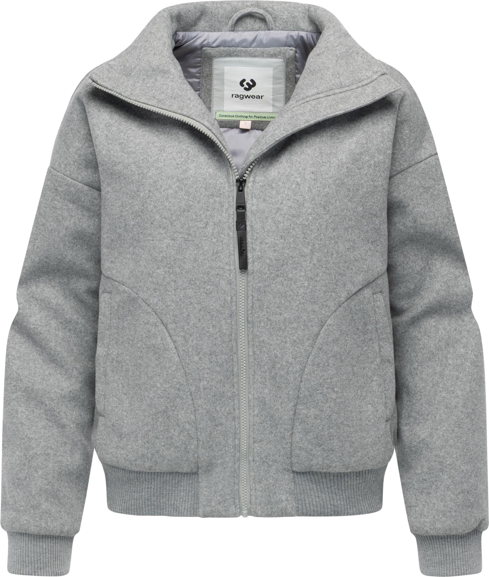 Outdoorjacke RAGWEAR "Toscia", Damen, Gr. L (40), grau (hellgrau), Obermaterial: 100% Polyester; Innenfutter: 100% Polyester; Wattierung: 100% Polyester, oversize hüftbedeckend, hoch geschlossener Ausschnitt, Ärmel ohne Ärmelschlitz Rippstrickbündchen, Ja 3