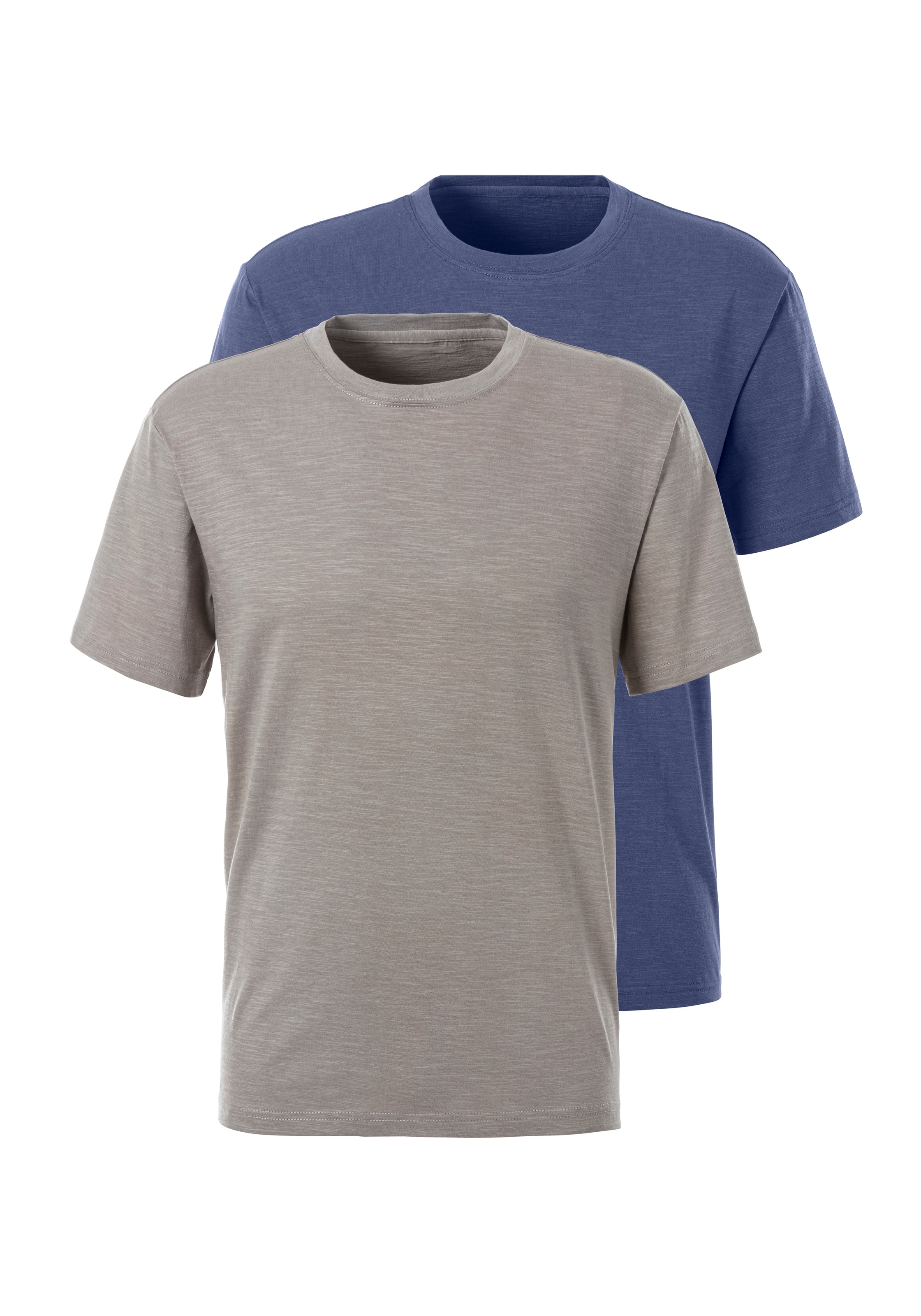 John Devin T-Shirt "mit Slub-Garn Struktur" Packung, 2er-Pack, 2 Stk. aus leichter, strukturierter Baumwollqualität - im 2er-Sparpack