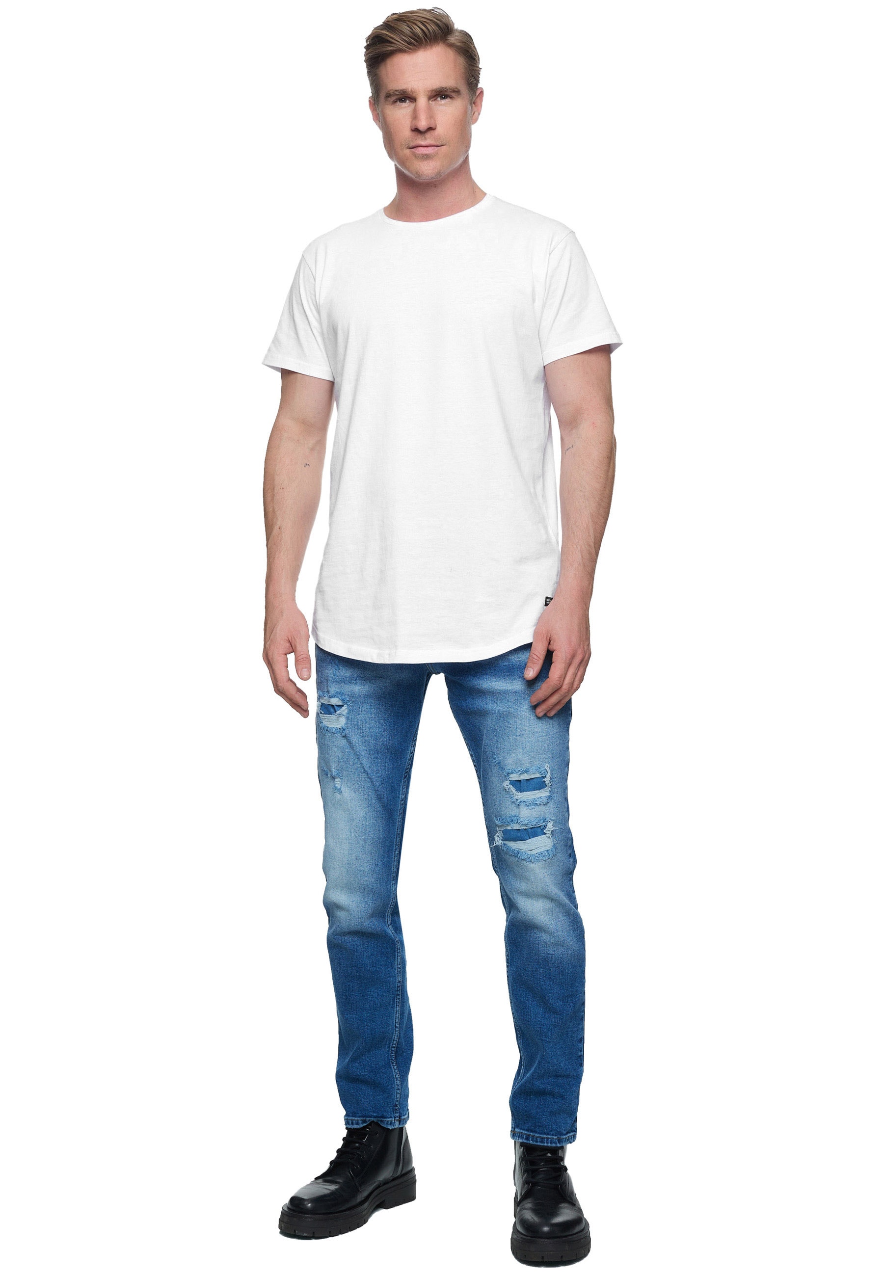 Rusty Neal Straight-Jeans »YOKOTE«, mit farblich abgesetzten Details
