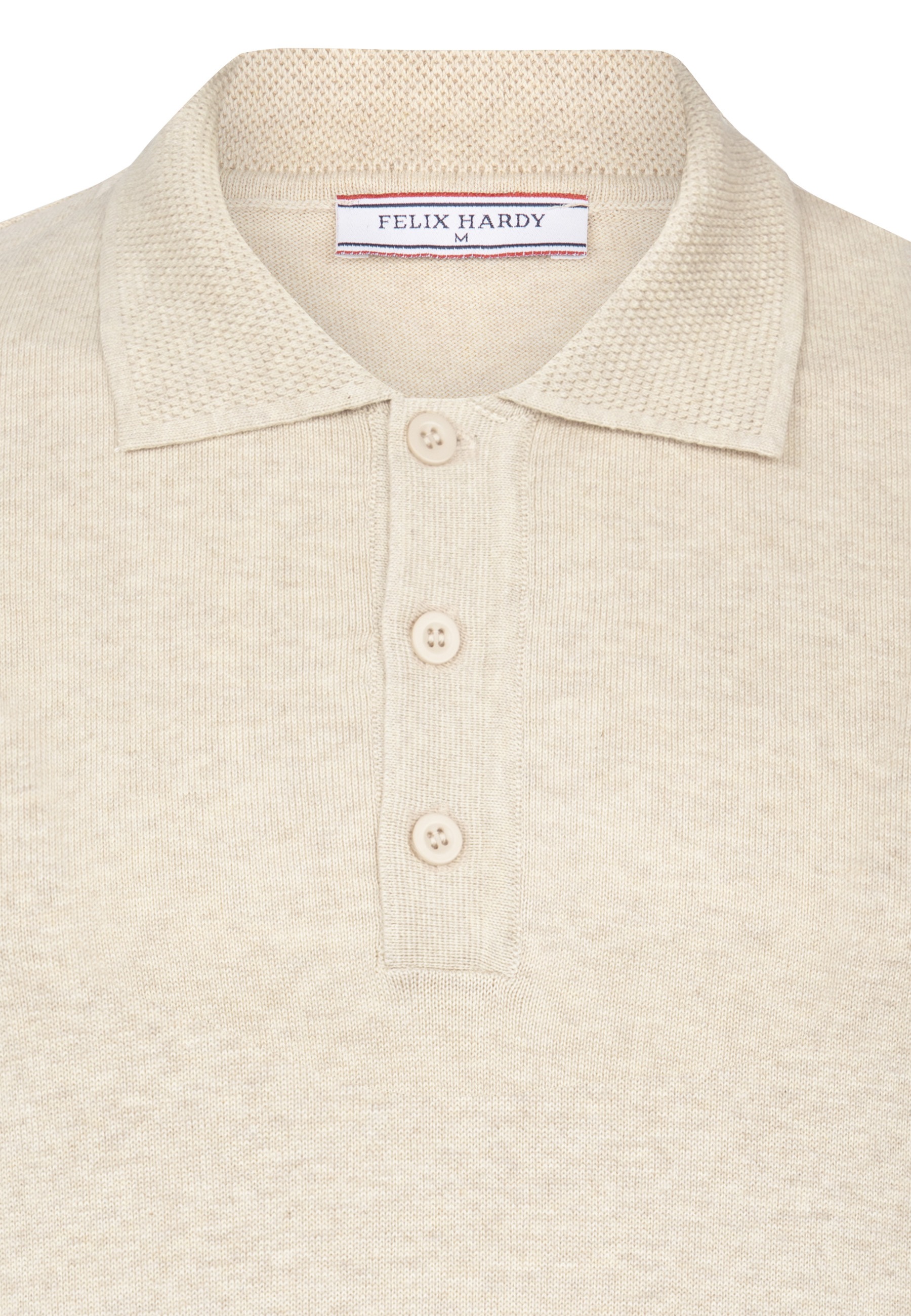 Felix Hardy Polo Collar Sweater Beige/Bordeaux Size M 5