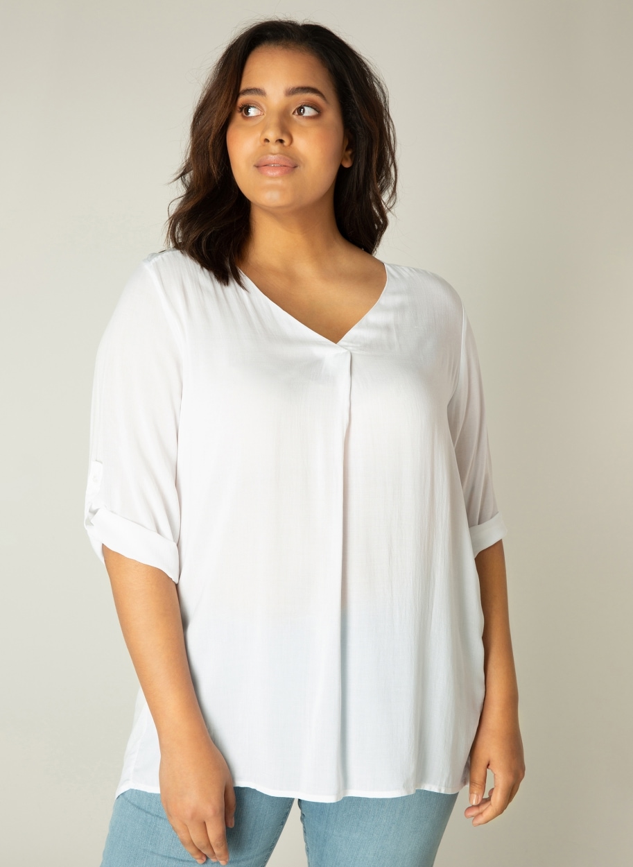 Base Level Curvy Klassische Bluse, mit V-Ausschnitt günstig online kaufen