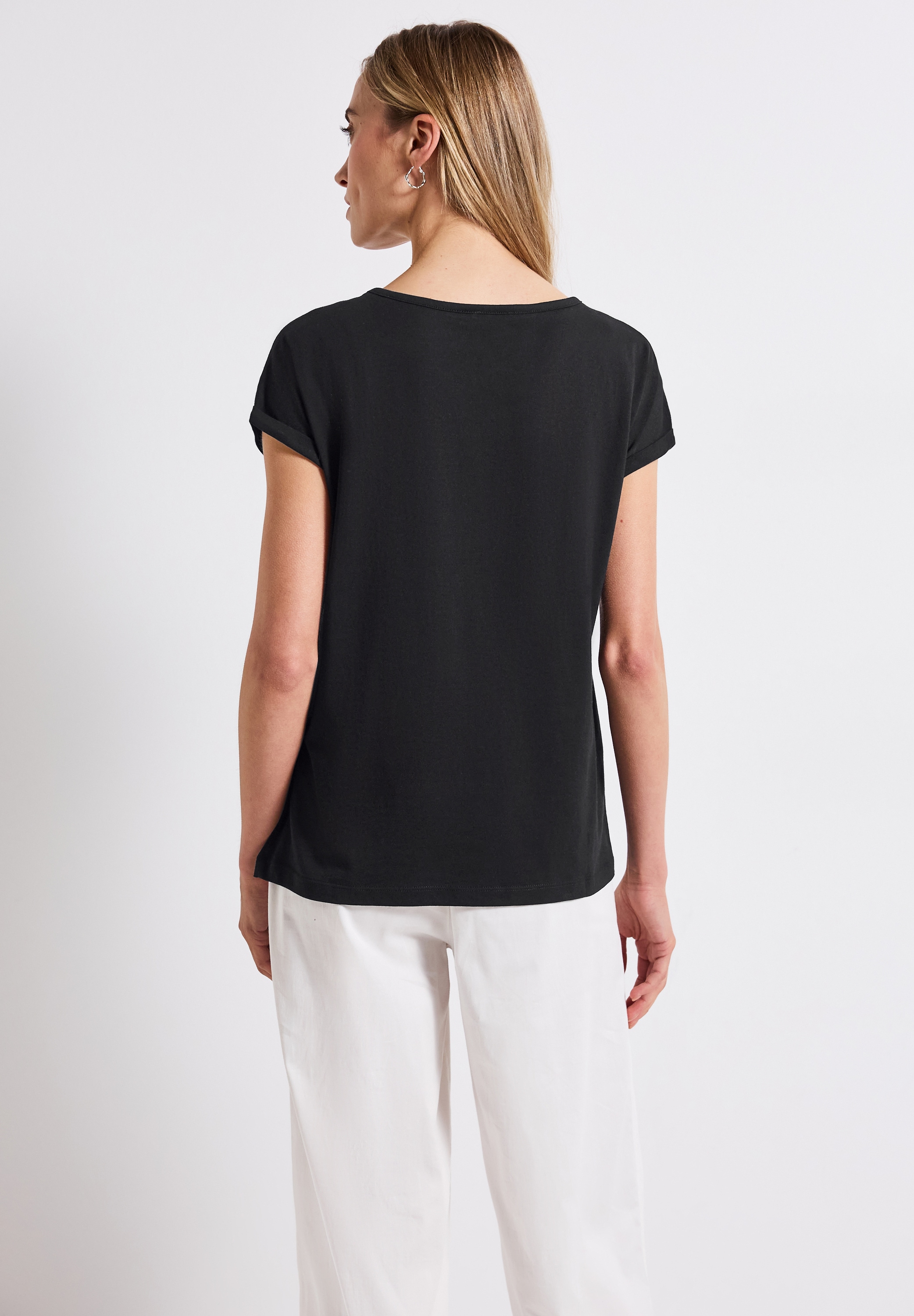STREET ONE T-Shirt, aus Baumwolle mit Stretchante