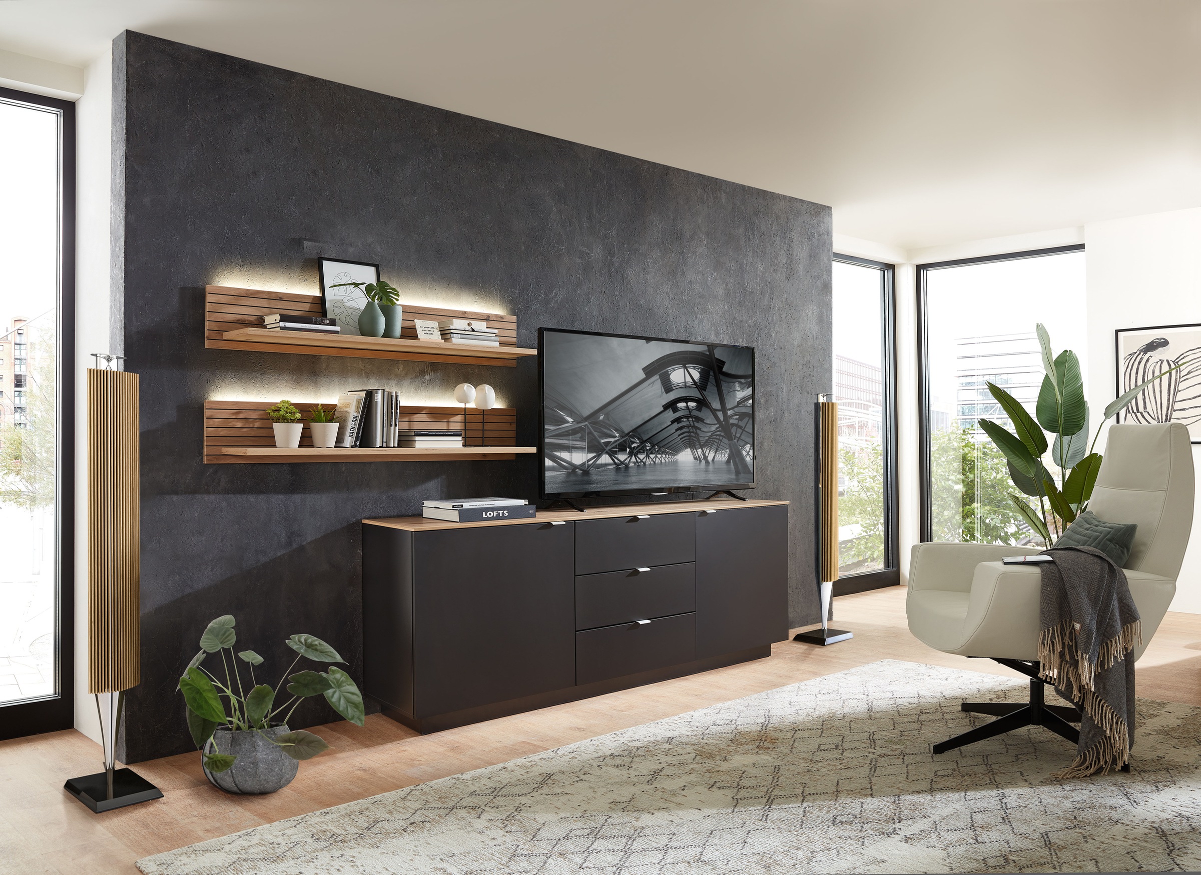 Innostyle Wandboard »Core, Wandbord Maße B/H/T 120x22x23 cm«, (1 St.), Wandbord mit 1 Boden inkl. LED Beleuchtung