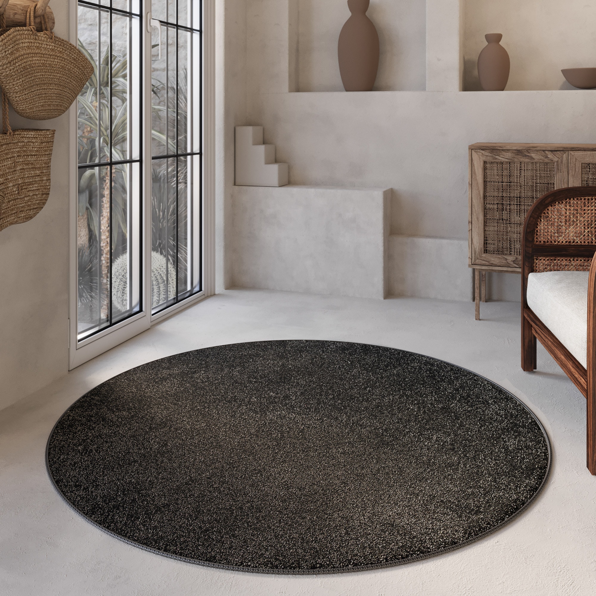 Wecon home Basics Hochflor-Teppich "Nova" rund 25 mm Höhe Shaggy, gewebt, r günstig online kaufen