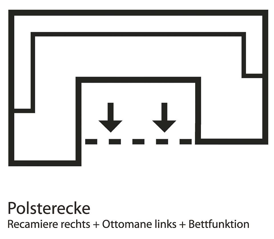 Home affaire Wohnlandschaft "Budapest U-Form", wahlweise mit Bettfunktion günstig online kaufen