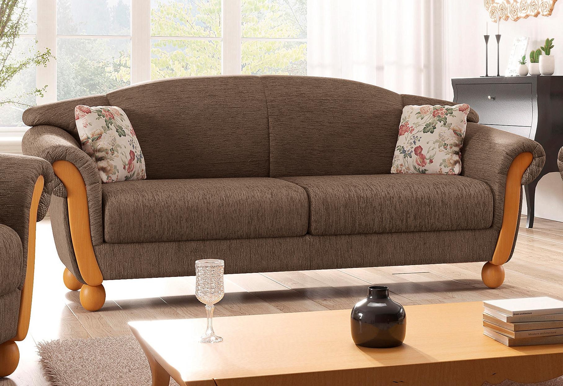 Home affaire 3-Sitzer "Milano, bequemes Sofa mit geschwungenen Armlehnen, L günstig online kaufen