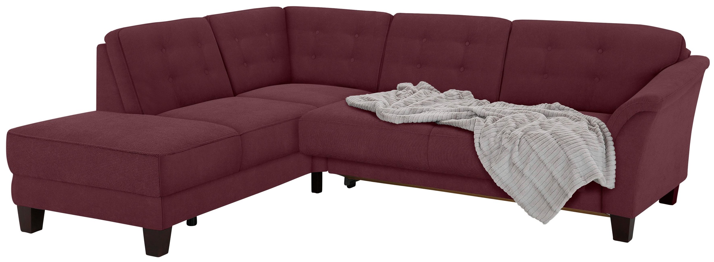 Thumbnail - Home affaire Ecksofa "Trondheim L-Form", mit Federkern und Knopfheftung im Rücken, Füße Buche dunkel