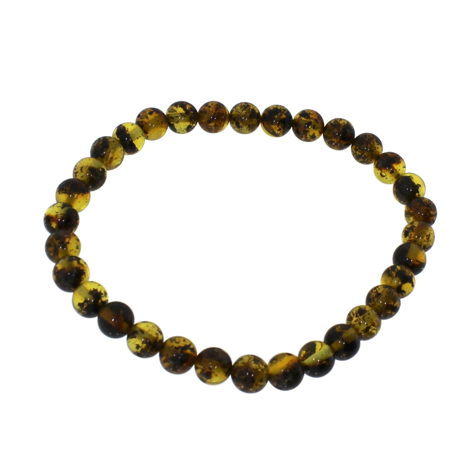 Armband OSTSEE-SCHMUCK "Ostsee-Schmuck Armband Kugel 6 mm Armband Kugel 6 mm", grün, Armbänder, Damen, 19cm, Bernstein, Armband
