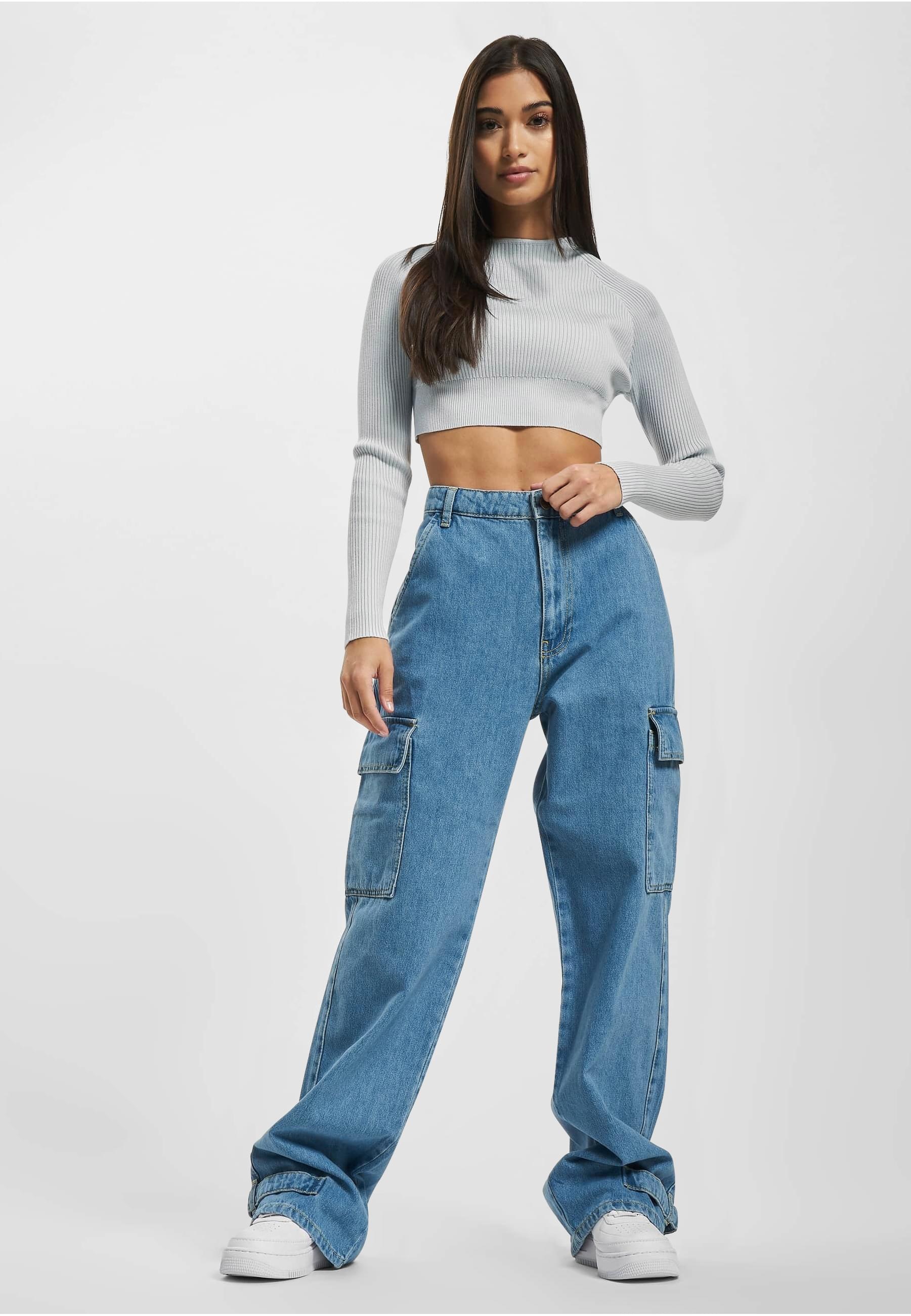 DEF Stoffhose »DEF Damen DEF Cargo Pants Denim«, (1 tlg.)
