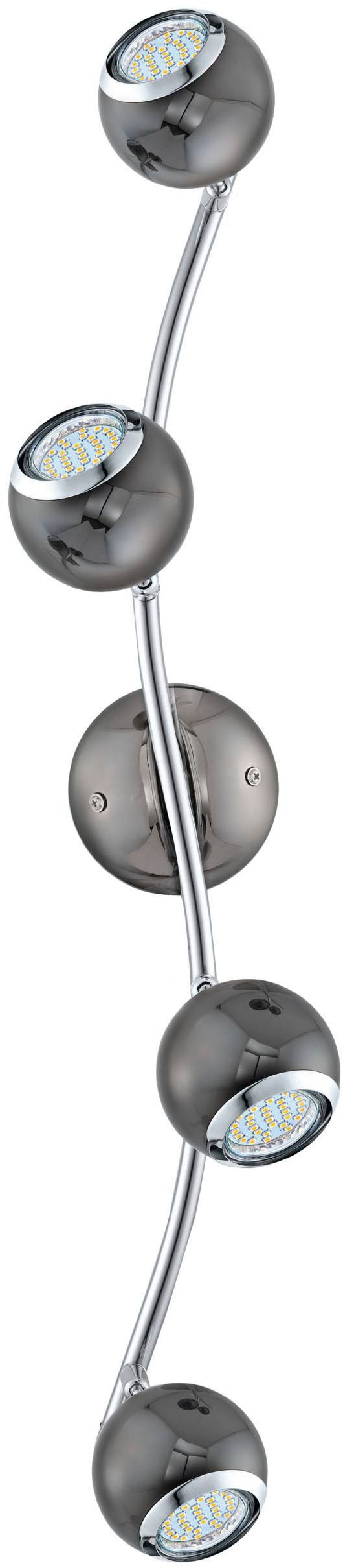 EGLO Deckenleuchte »Bimeda Deckenlampe, Flurlampe, Deckenstrahler aus Metall, GU10, Lampe« GU10 1 Stk. Warmweiß Spot - L64 x B10 cm - nickel-nero, chrom - 4X2,8W inkl.