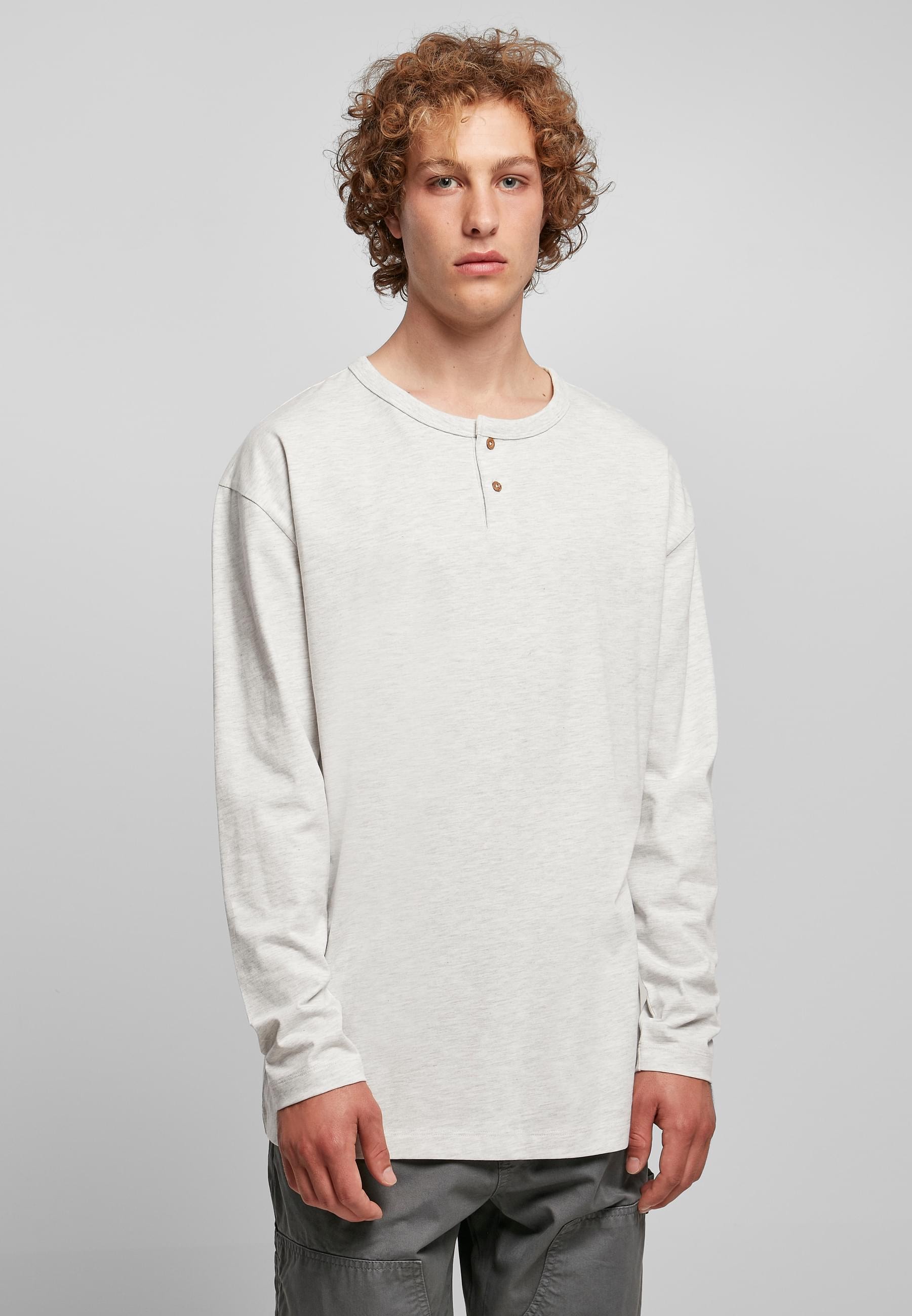 URBAN CLASSICS Longsleeve »Urban Classics Herren Organic Oversized Henley Longsleeve«, (1 tlg.)