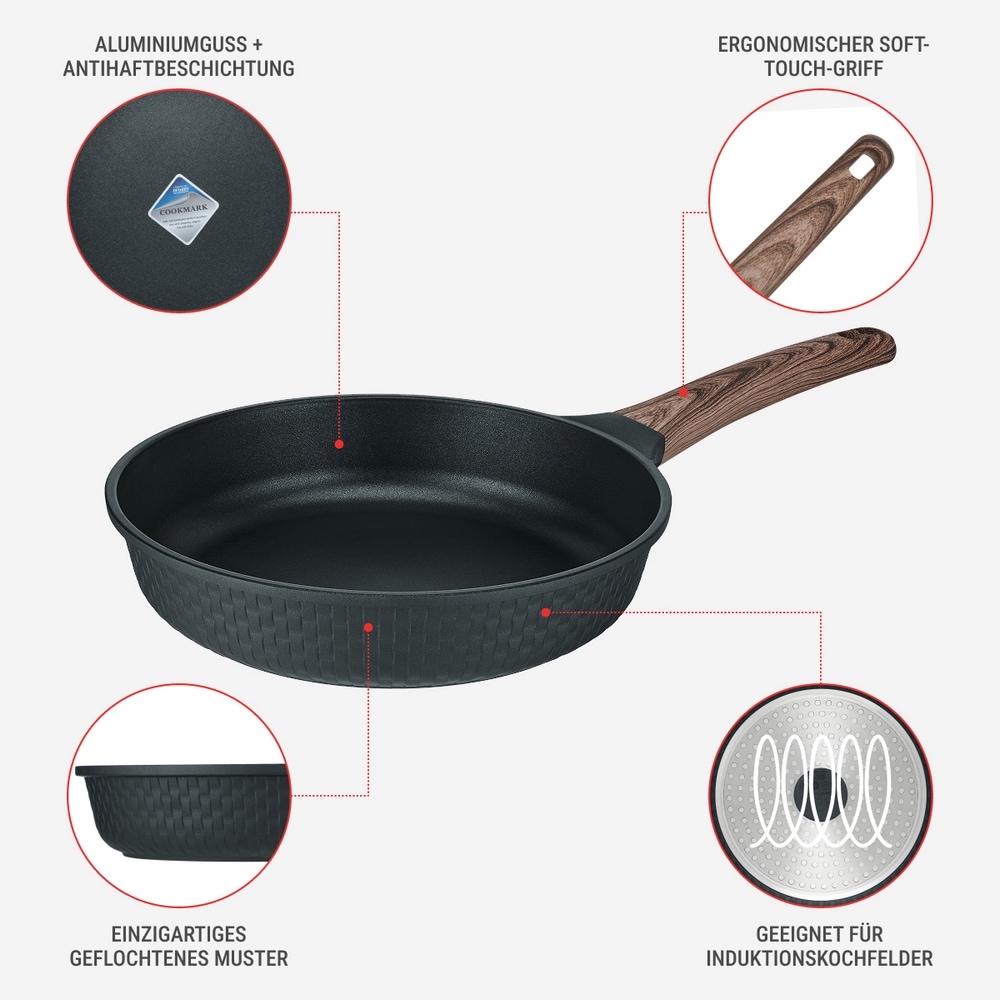 RESTO Kitchenware Bratpfanne »Ran, Universalpfanne mit Antihaftbeschichtung«, Aluminiumguss, (1 tlg.), Induktion, für alle Herdarten geeignet