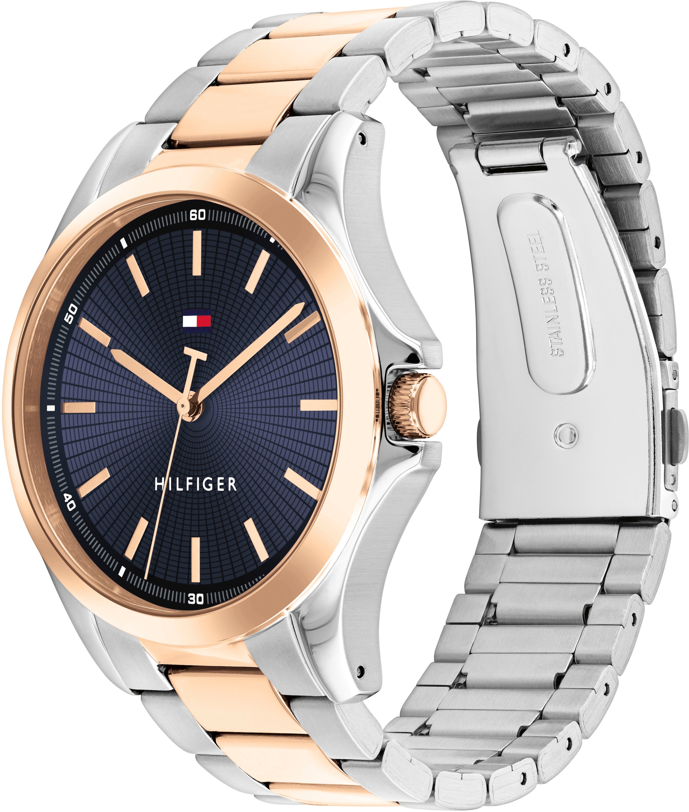 Tommy Hilfiger Quarzuhr »BRUCE«, Armbanduhr, Herrenuhr, Edelstahlarmband, analog