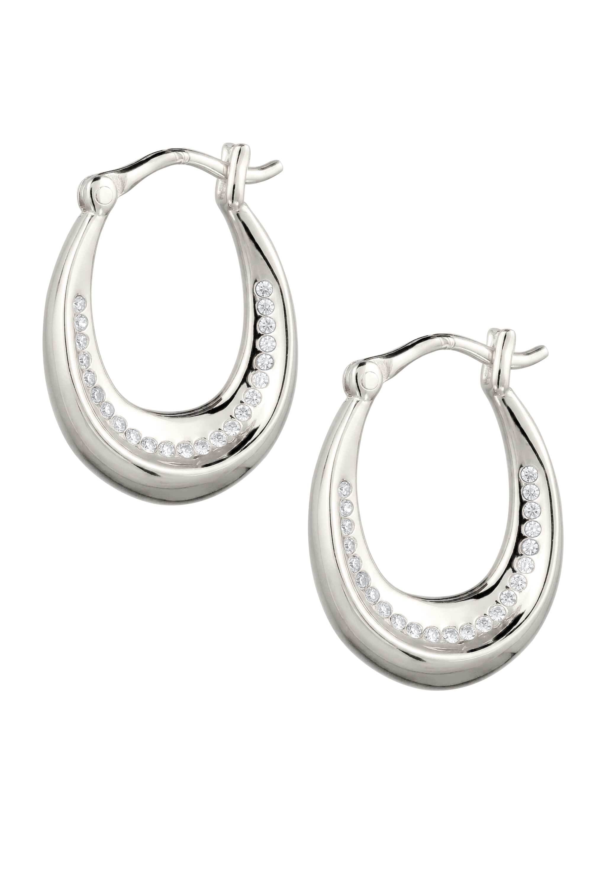 Elli Paar Creolen »Ohrringe Creolen mit Kristallen von Swarovski® 925 Sterling Silber«