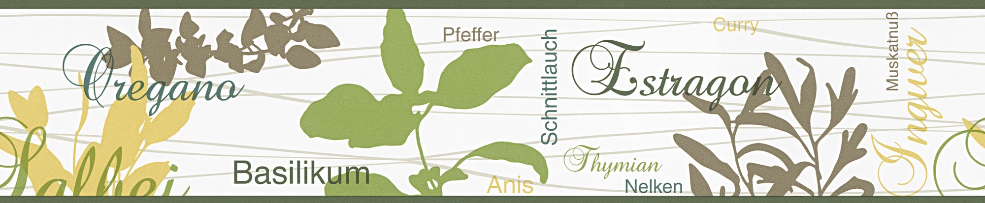 A.S. Création Bordüre "Only Borders 11", mit Schrift-botanisch-floral, Bordüre selbstklebend Bordüre Küche Papier Wand D