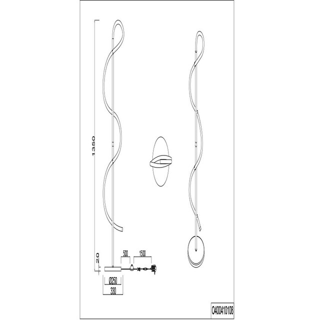 Leonique LED Stehlampe »Cecile«, 1 flammig-flammig, Stehleuchte mit  geschwungener LED Röhre, dimmbar mit Fußschalter | BAUR