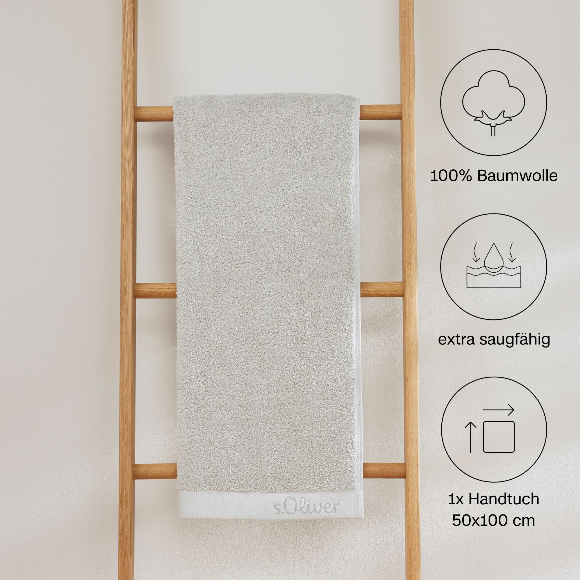 s.Oliver Handtuch »s.Oliver, Premium Qualität, 600 gr/m², auch als Sets erhältlich«, (1 St., Handtuch 50 x 100 cm), große Farbauswahl, auch als Duschtuch, Waschhandschuh, Gästetuch