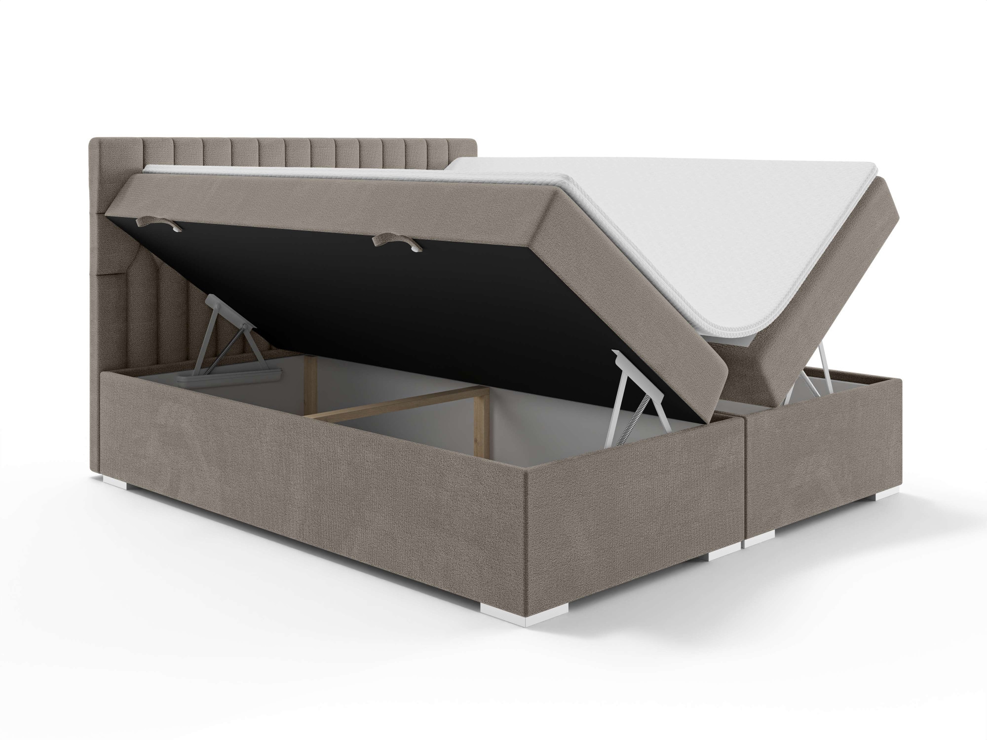 Leonique Polsterbett »ALIY mit Matratze und Topper, in 3 Breiten (140, 160 und 180 cm)«, Boxspringbett mit Kopfteil, Bettkasten, Matratze (BFK/TFK) und Topper