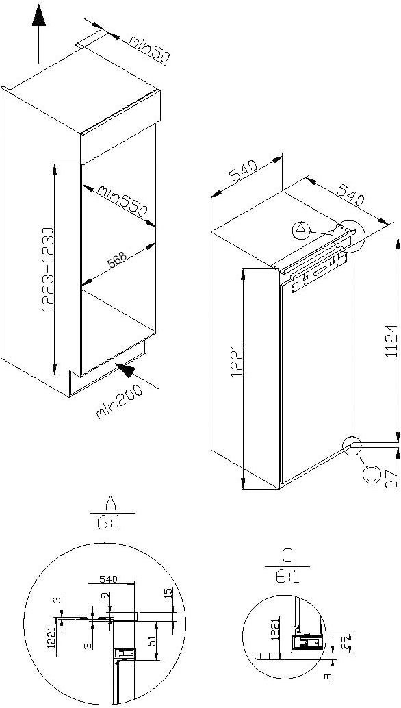 Amica Einbaukühlschrank »EVKSX 352 231«, Festtür-Technik