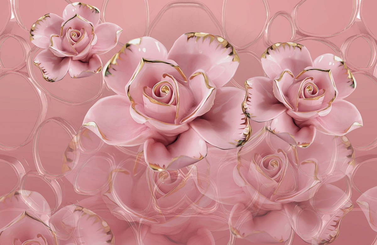 Papermoon Fototapete "Muster mit Blumen"