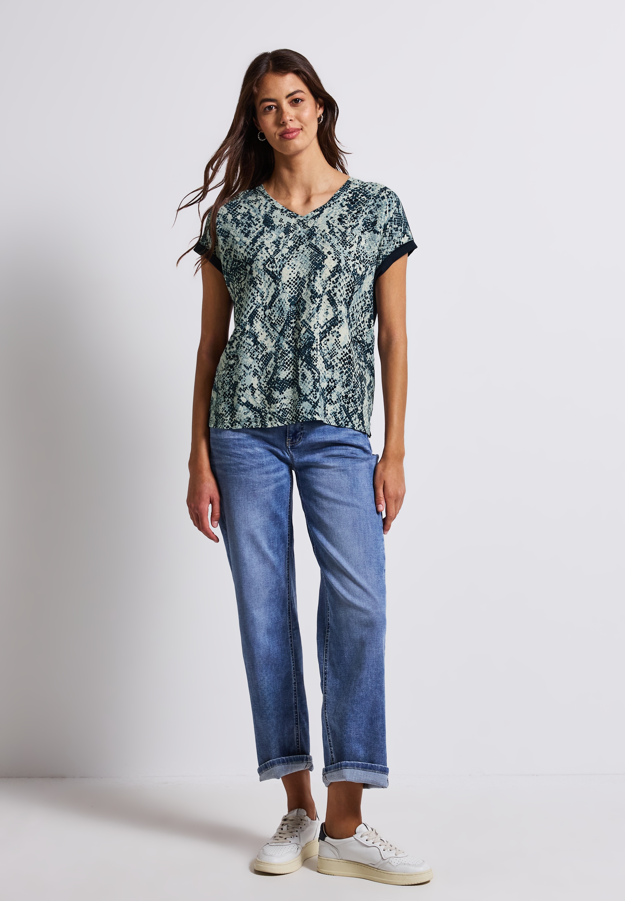 STREET ONE T-Shirt, aus softem Materialmix