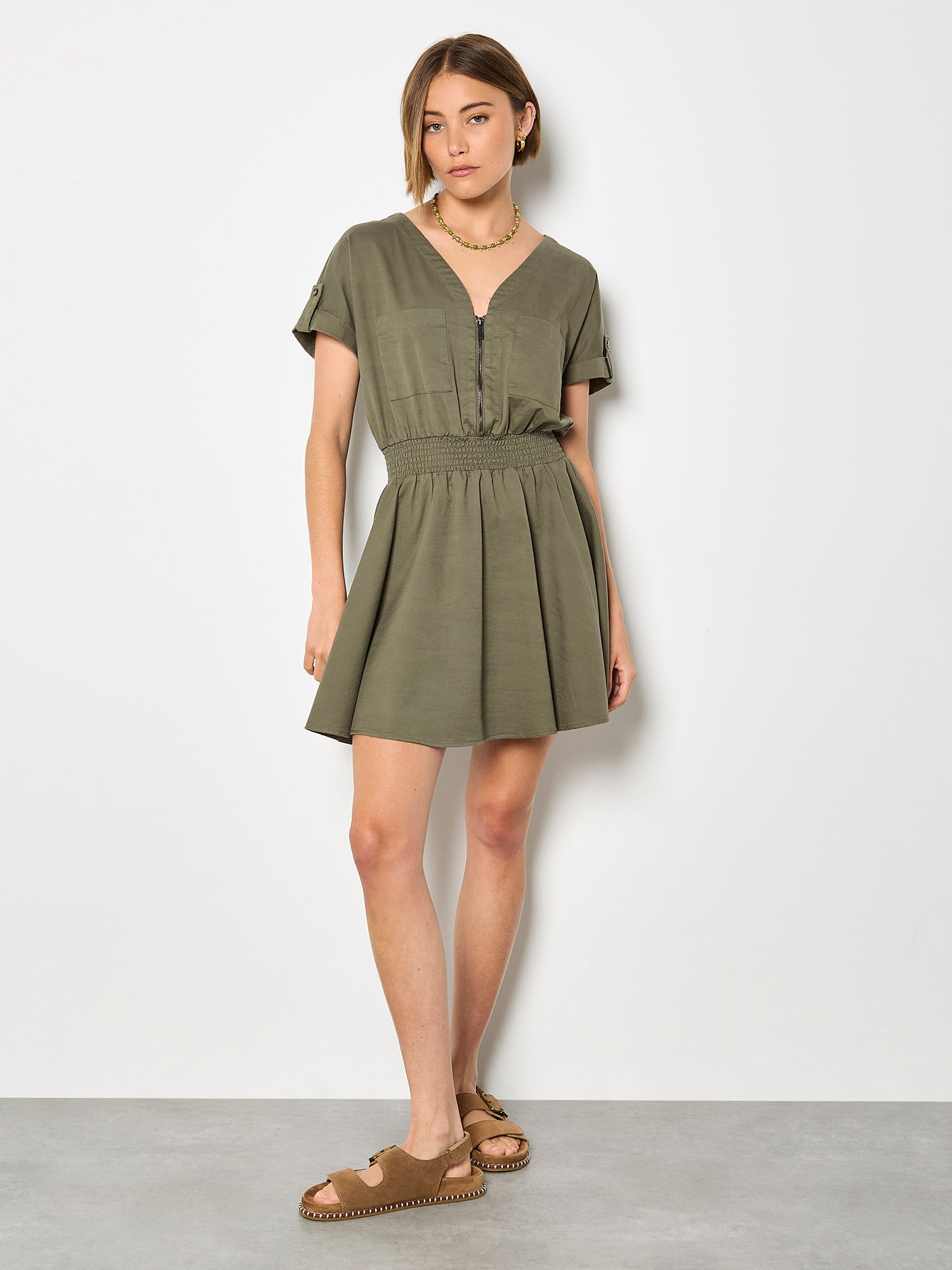 Apricot Minikleid "Minikleid" mit Reißverschlussdetail