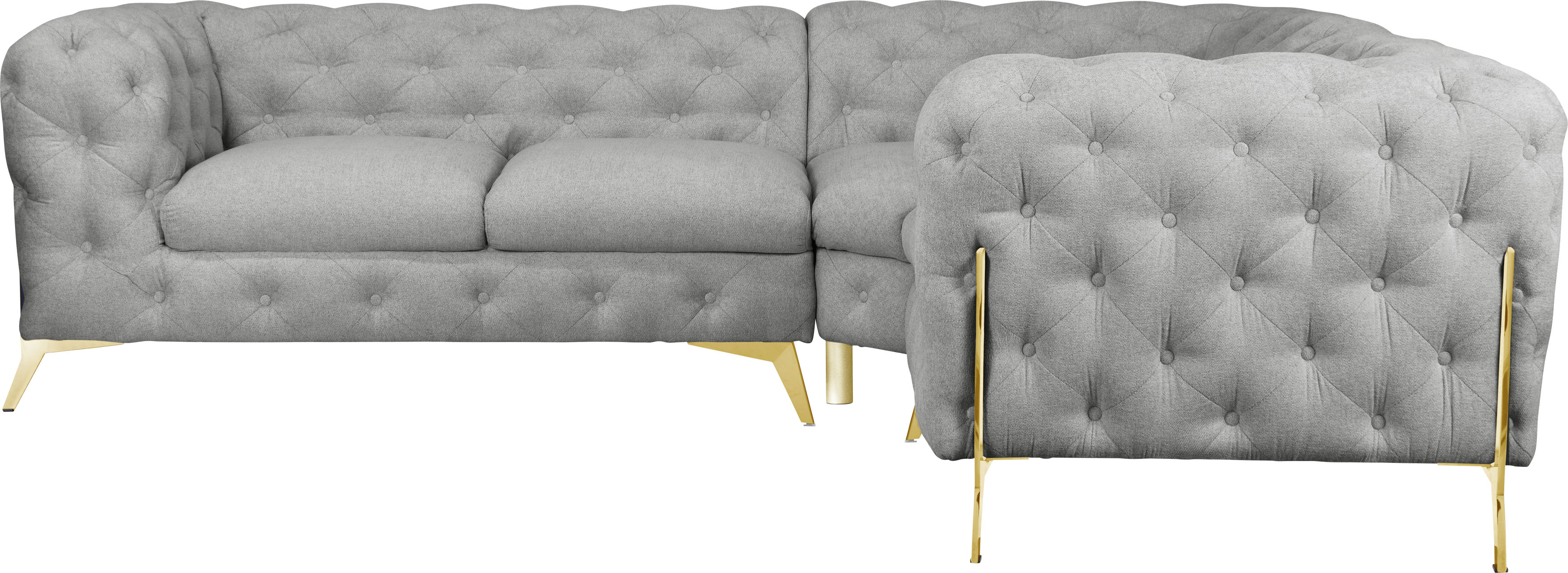 Thumbnail - Home affaire Chesterfield-Sofa "Amaury L-Form" moderne Chersterfield-Optik, Breite 262 cm, Fußfarbe wählbar