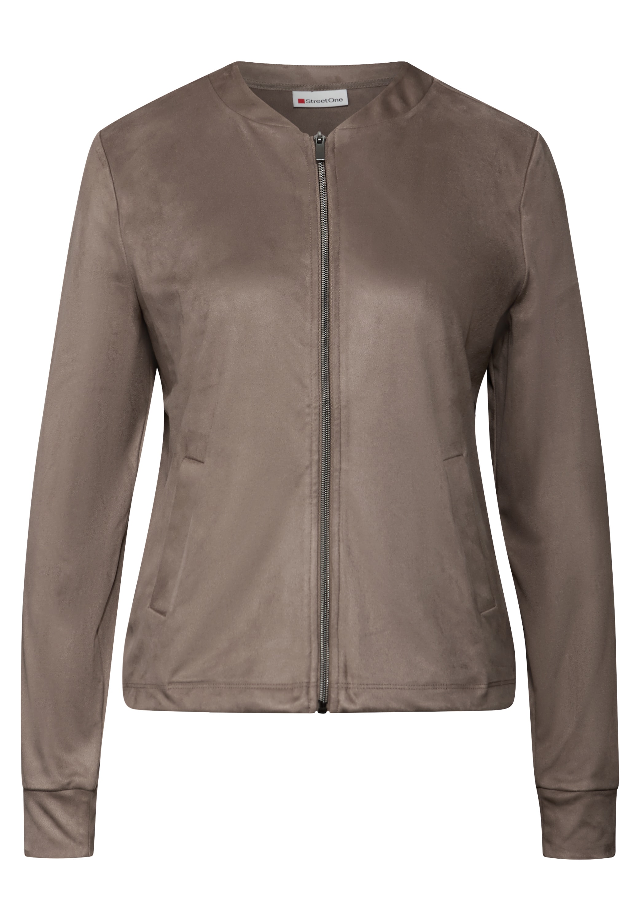 STREET ONE Lederimitatjacke, ohne Kapuze, mit Rundhalsausschnitt
