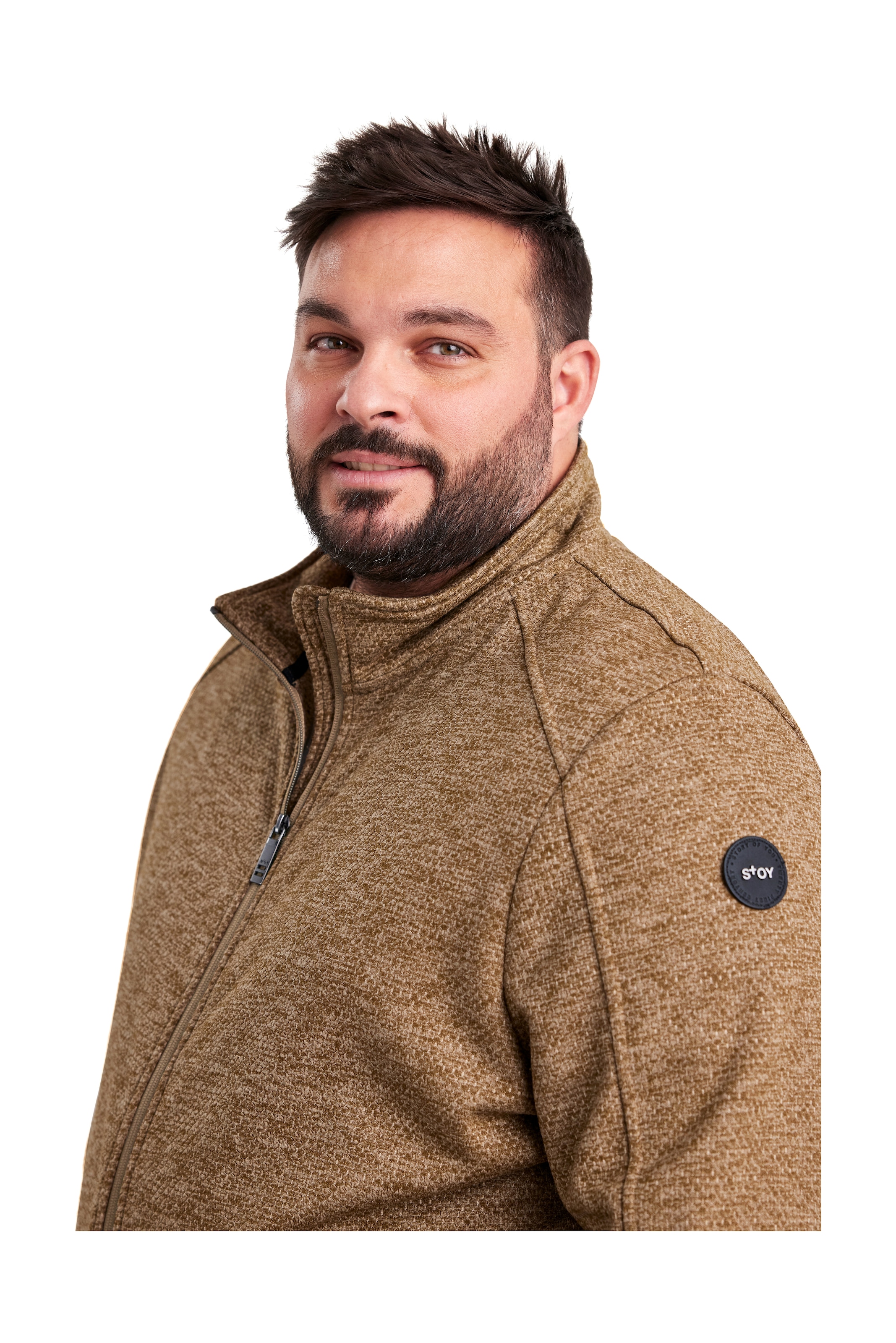 STOY Fleecejacke »STS 6 MN KNTFLC JCKT«, Leichte Strickfleecejacke mit 4-Wege-Stretch und 2-Wege-Reißverschluss