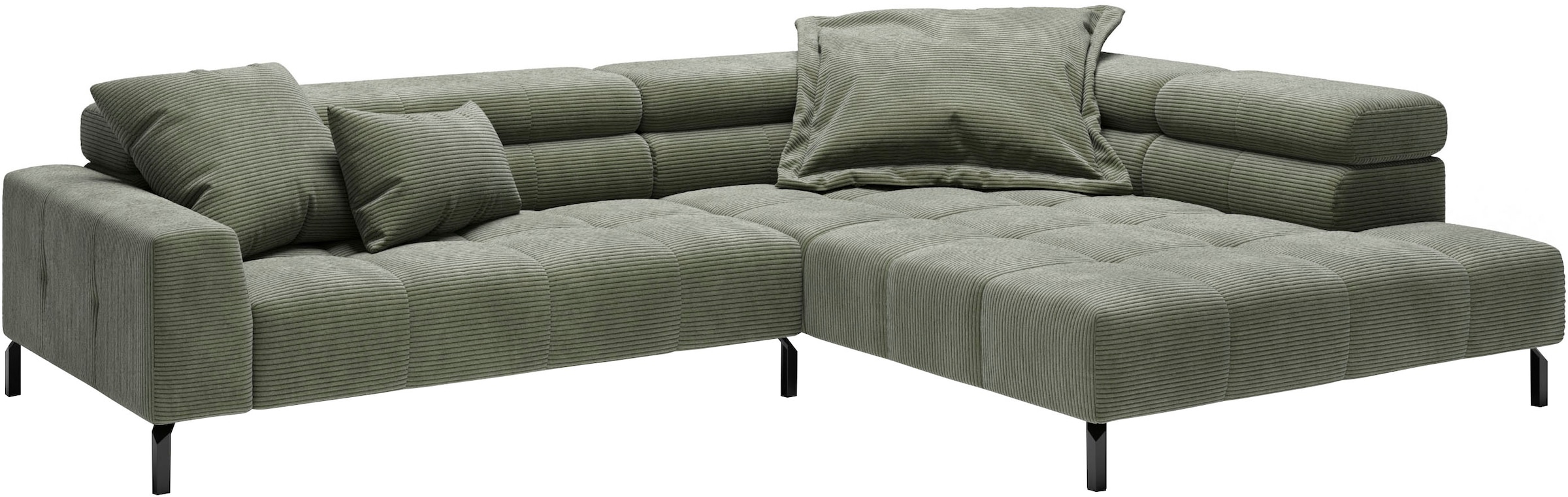 Places of Style Ecksofa »Cleveland, L-Form, incl. Kopfteilverstellung, Breite 311 cm«, wahlweise elektrischer Sitzvorzug