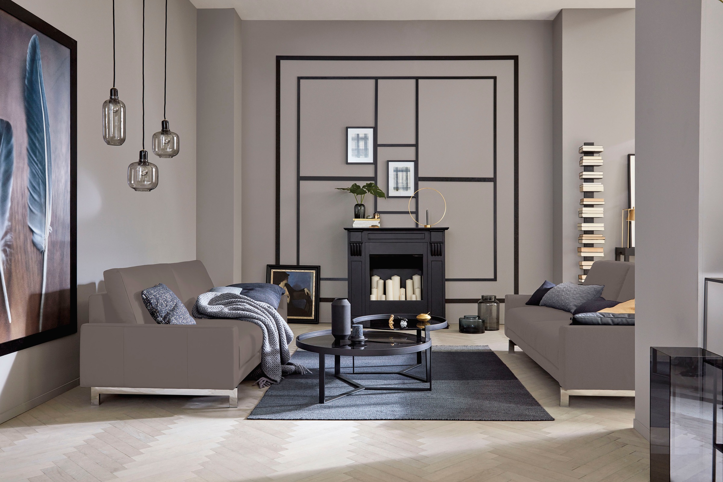 Creation BY ROLF BENZ 2-Sitzer »CR.450, Designsofa, Loungesofa«, Armlehne niedrig, Fuß chromfarben glänzend, Breite 164 cm