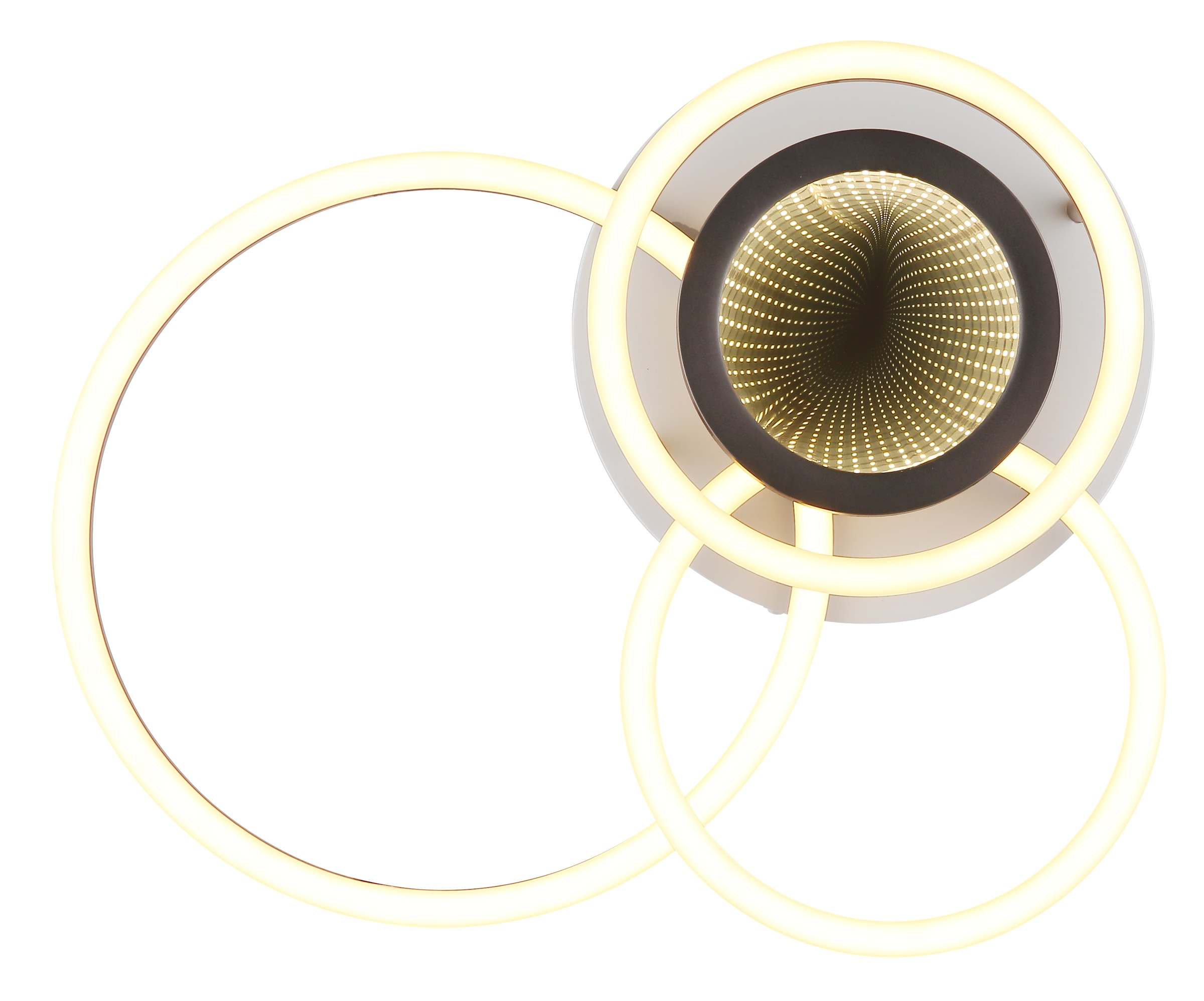 GLOBO LIGHTING Deckenleuchte »RANDELL« LED-Modul 1 Stk. Warmweiß Deckenleuchte Weiß/Kaffee, Opal, 3D-Effekt, LED 40W