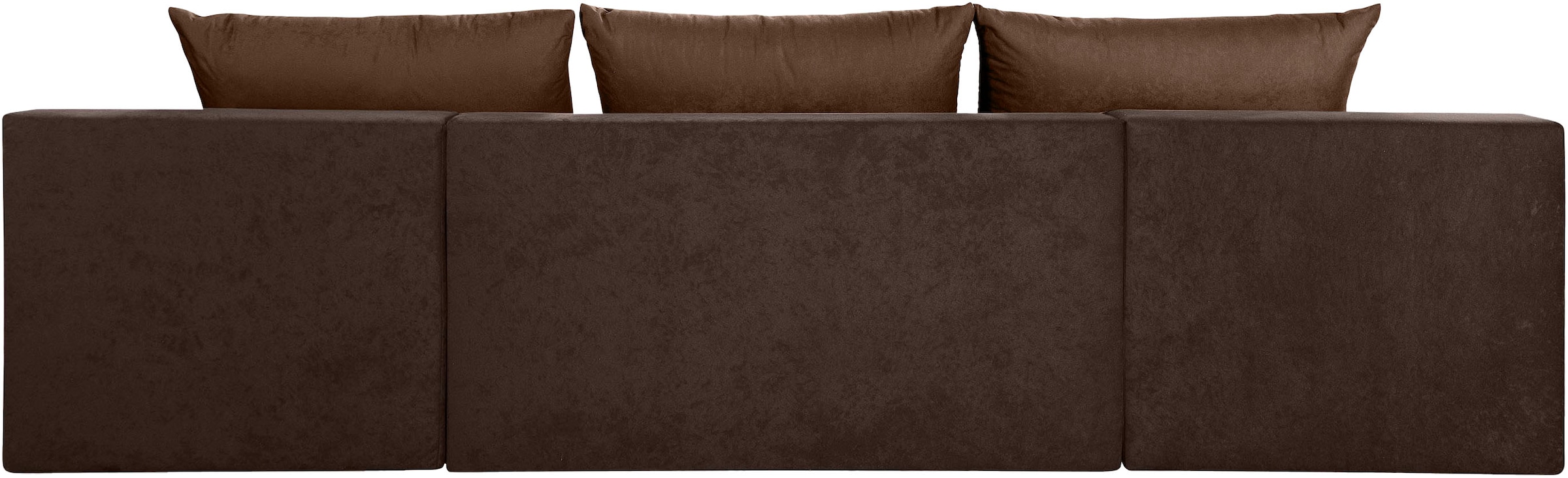 COLLECTION AB Wohnlandschaft »Josy U-Form, Breite 269 cm, Flachgewebe, Struktur, Cord & Cord/Mix«, (Cord-/Mix), inkl. Bettfunktion, Bettkasten, mit 3 gleich großen Rückenkissen