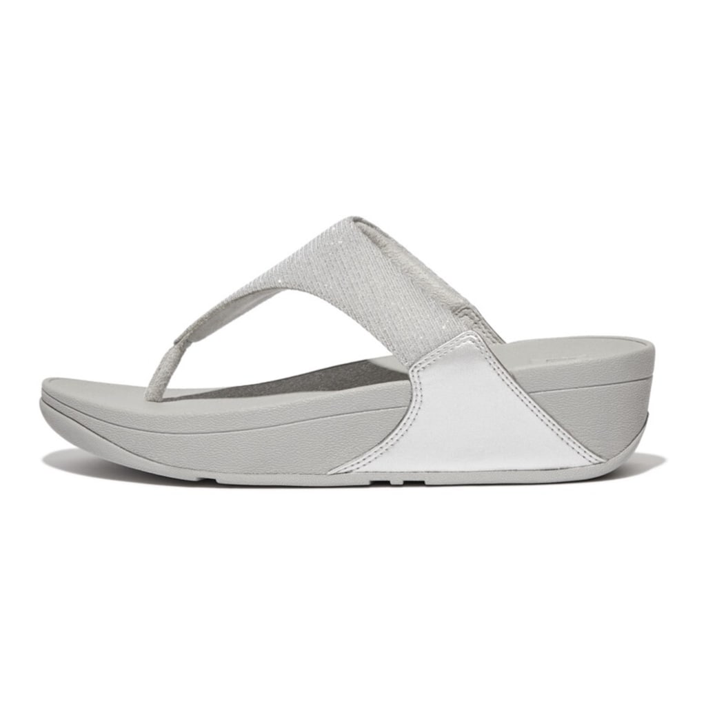 Fitflop Zehentrenner »LULU SHIMMERLUX TOE-POST SANDALS«, Keilabsatz, Sommerschuh, Schlappen in schimmernder Optik