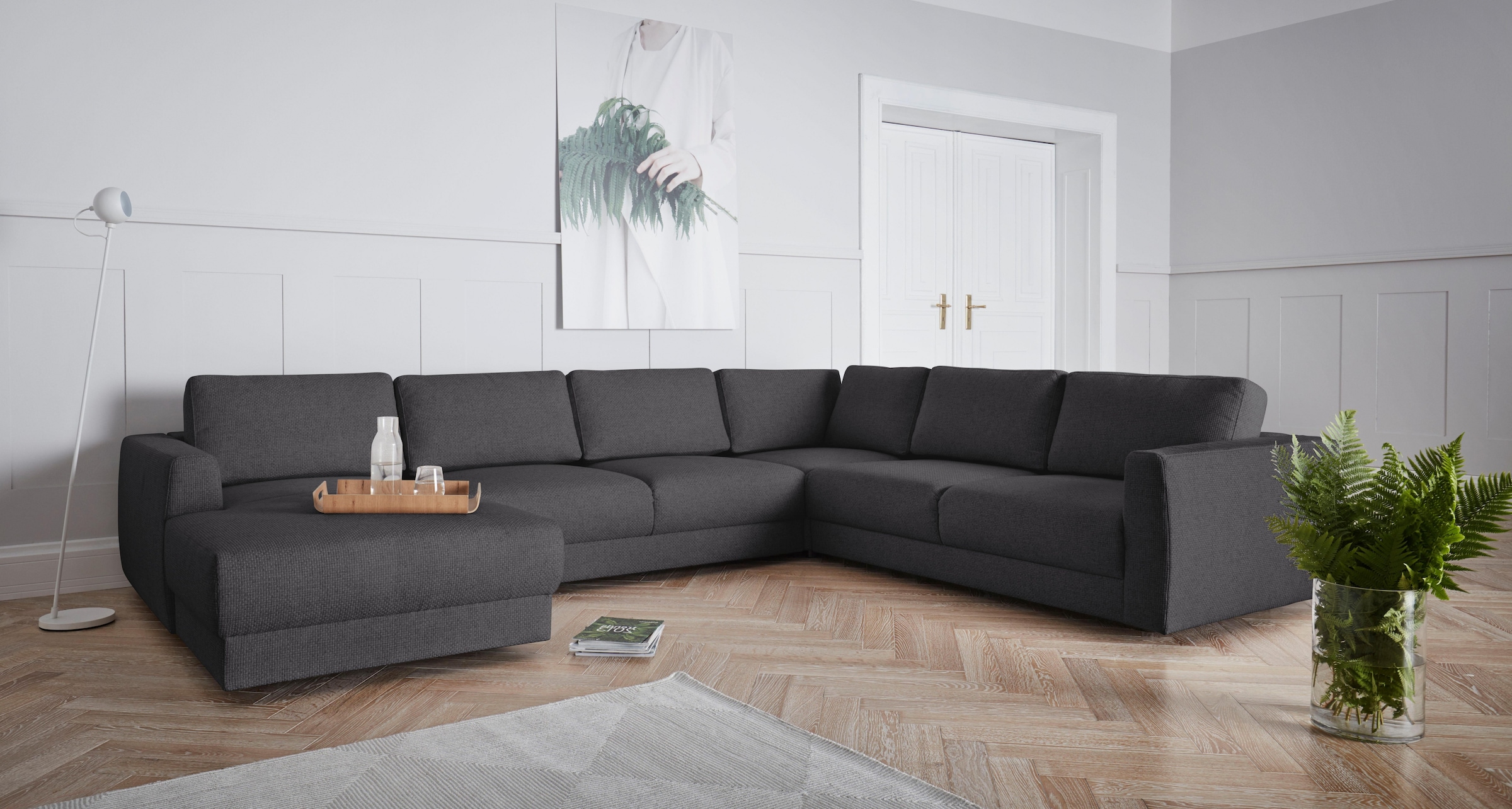 Home affaire Wohnlandschaft "Hobro U-Form" in 3 Bezugsqualitäten in vielen günstig online kaufen