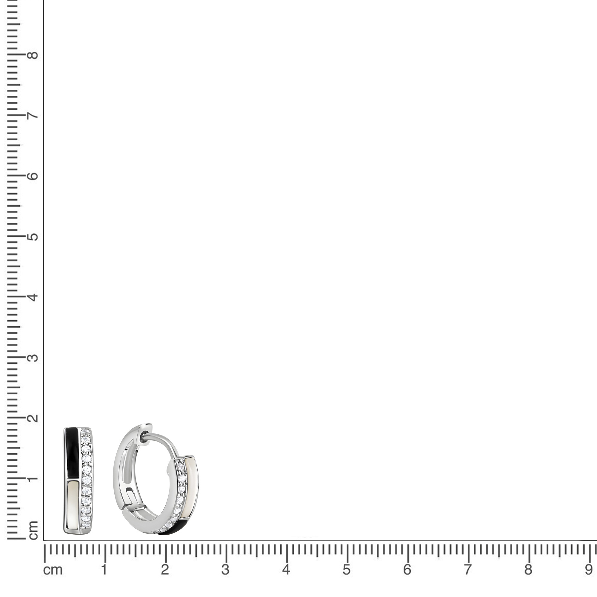 Vivance Paar Creolen »925/- Sterling Silber rhodiniert Perlmutt Onyx Zirkonia«