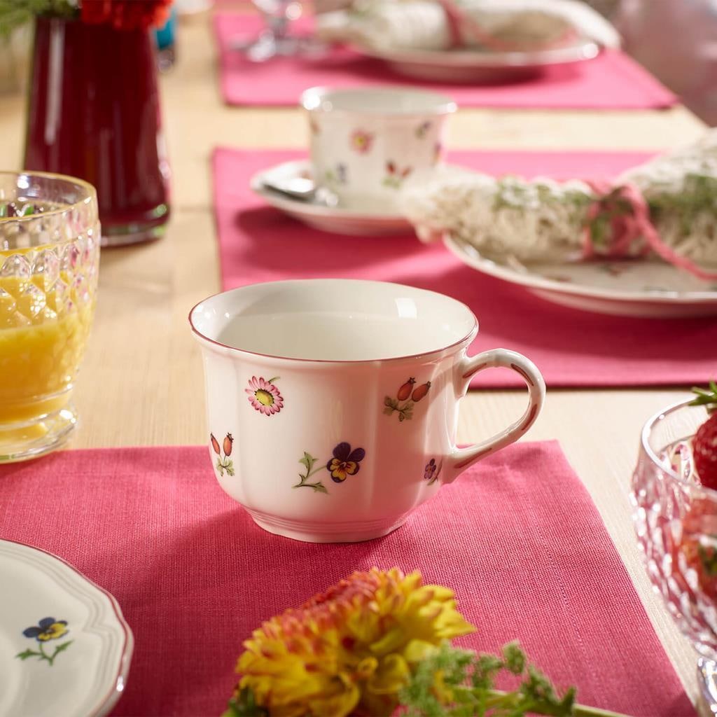 Villeroy & Boch Tasse »Frühstückstassen mit Untertassen Petite Fleur 260 ml 6er Set bunt« Spülmaschinenfest, Mikrowellensicher