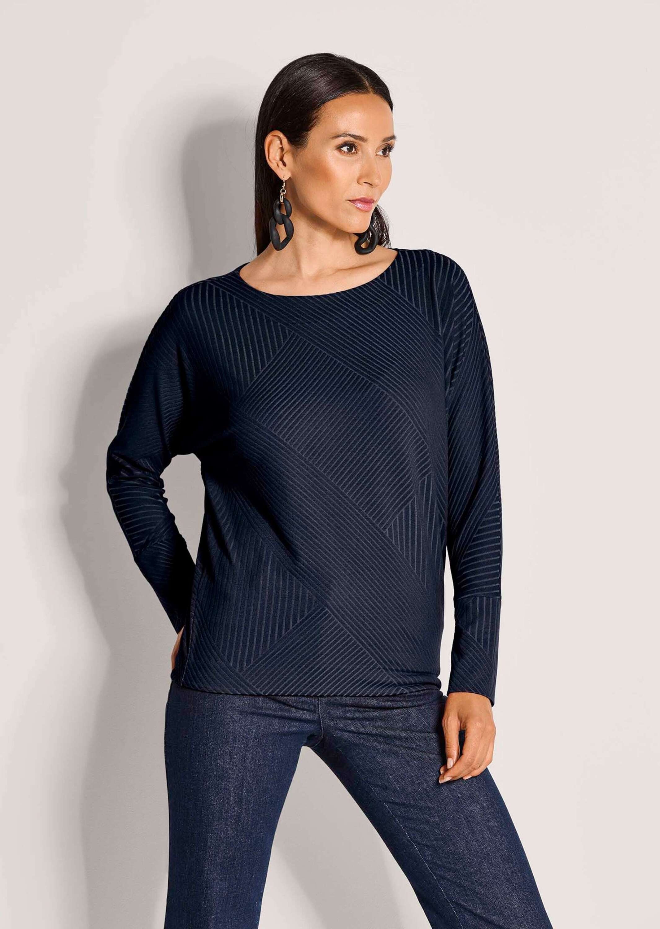 MADELEINE Langarmshirt »Shirt Shirt mit Fledermausärmeln und Struktur«