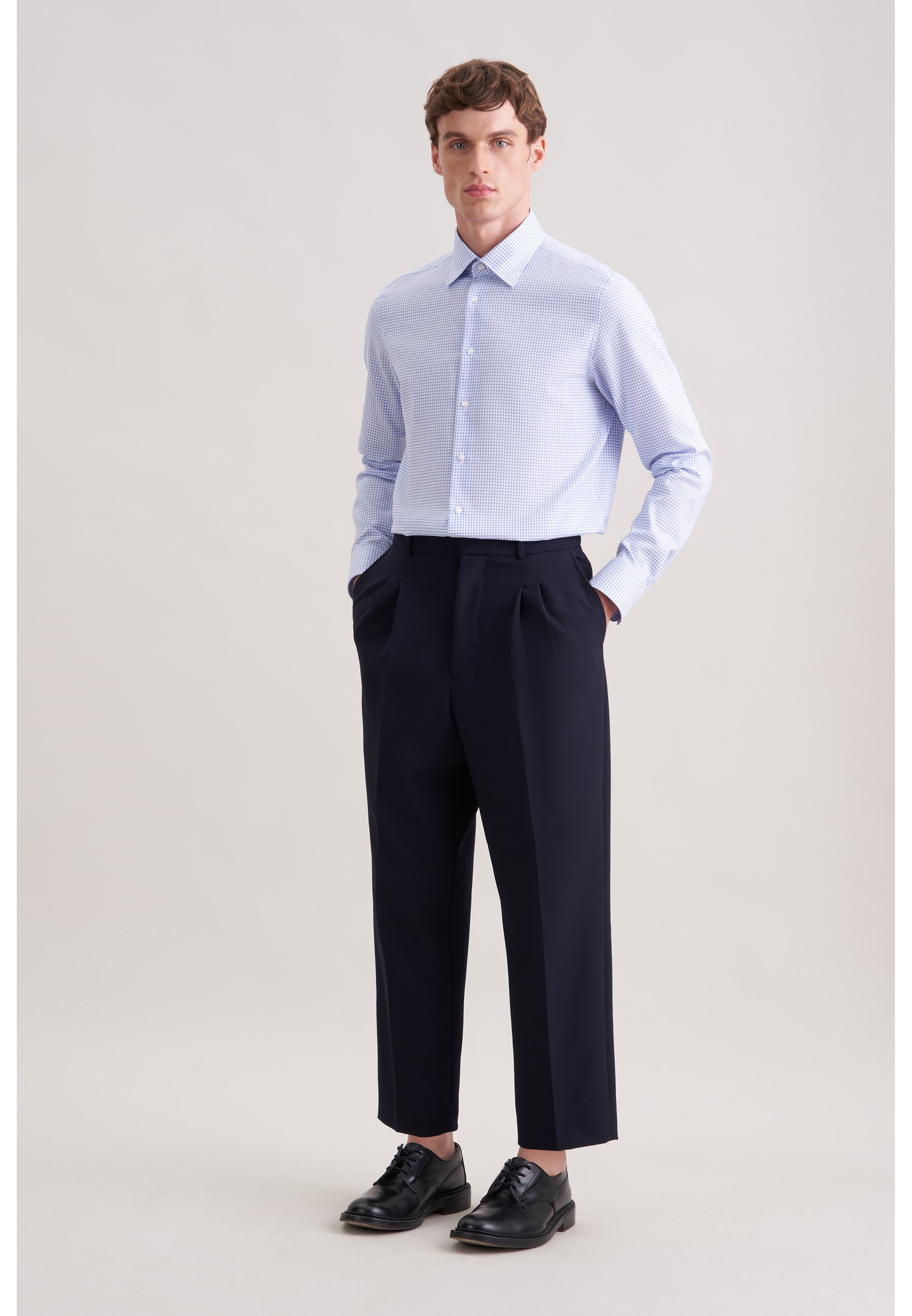 seidensticker Businesshemd »Schwarze Rose« Slim 1/1 Covered-Button-Down-Kragen Karo